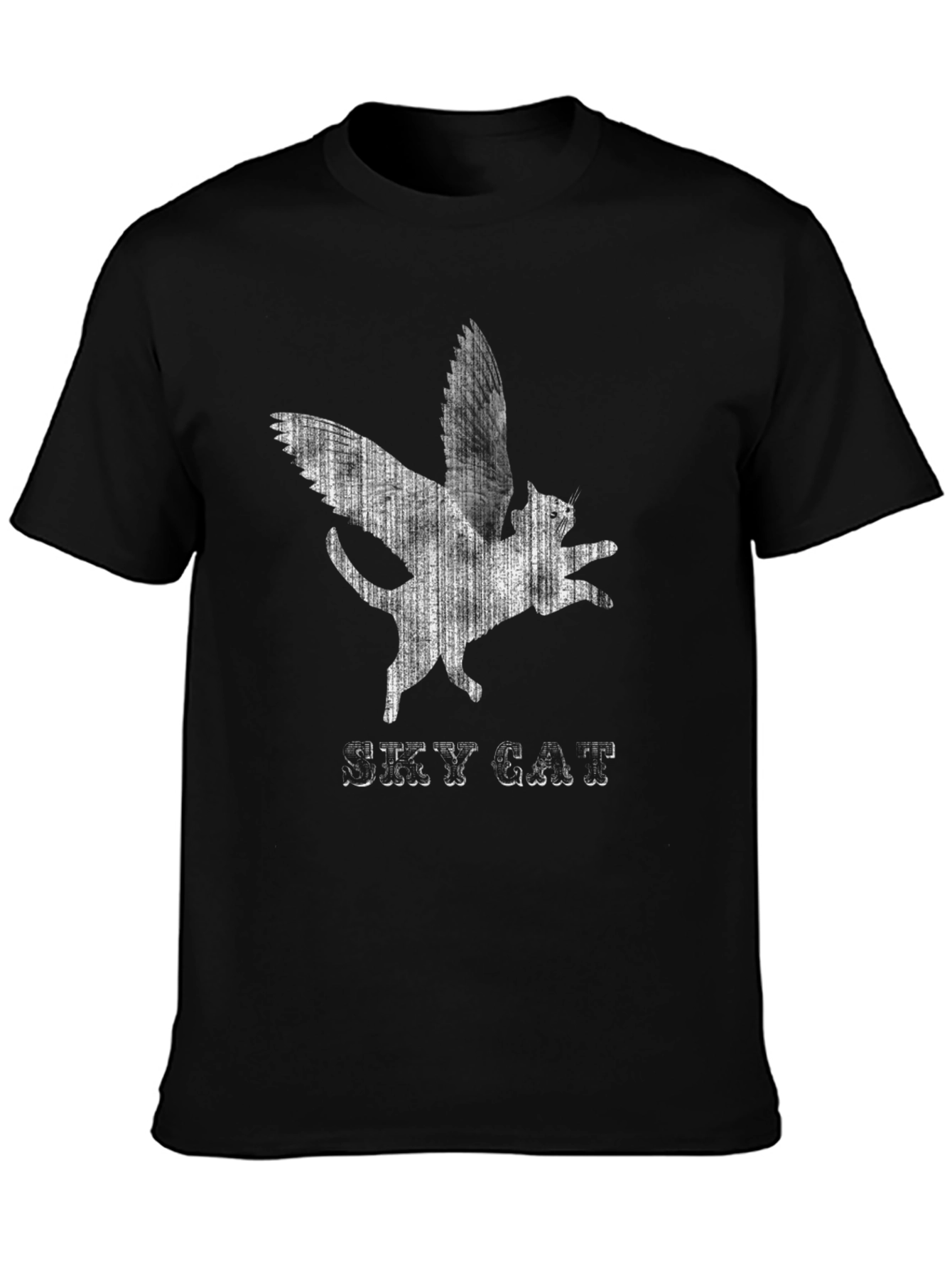 Sky Cat T-Shirt - Winged Feline Design