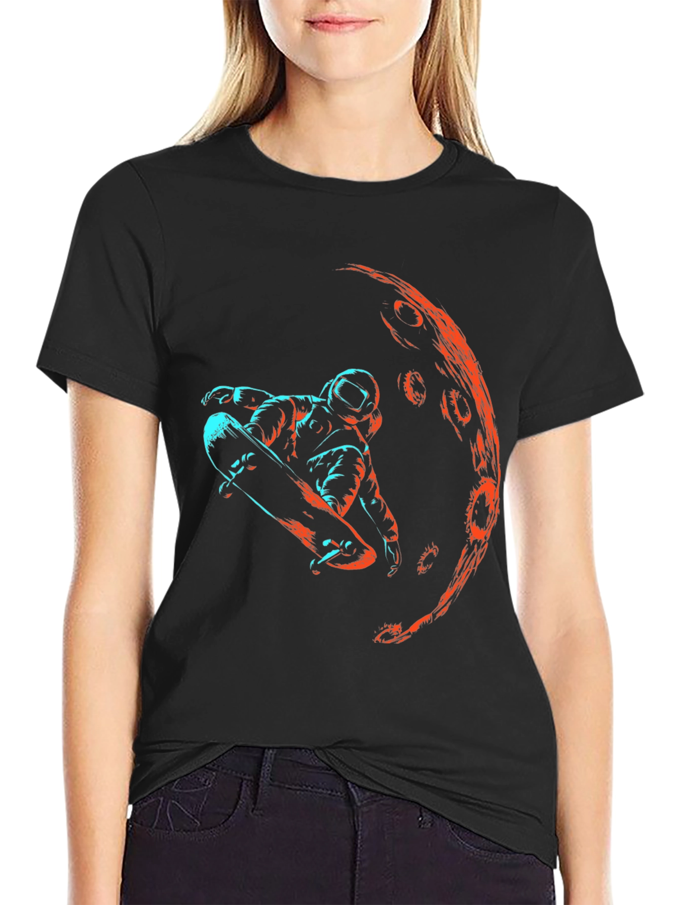 Astronaut Skateboarder Graphic T-Shirt