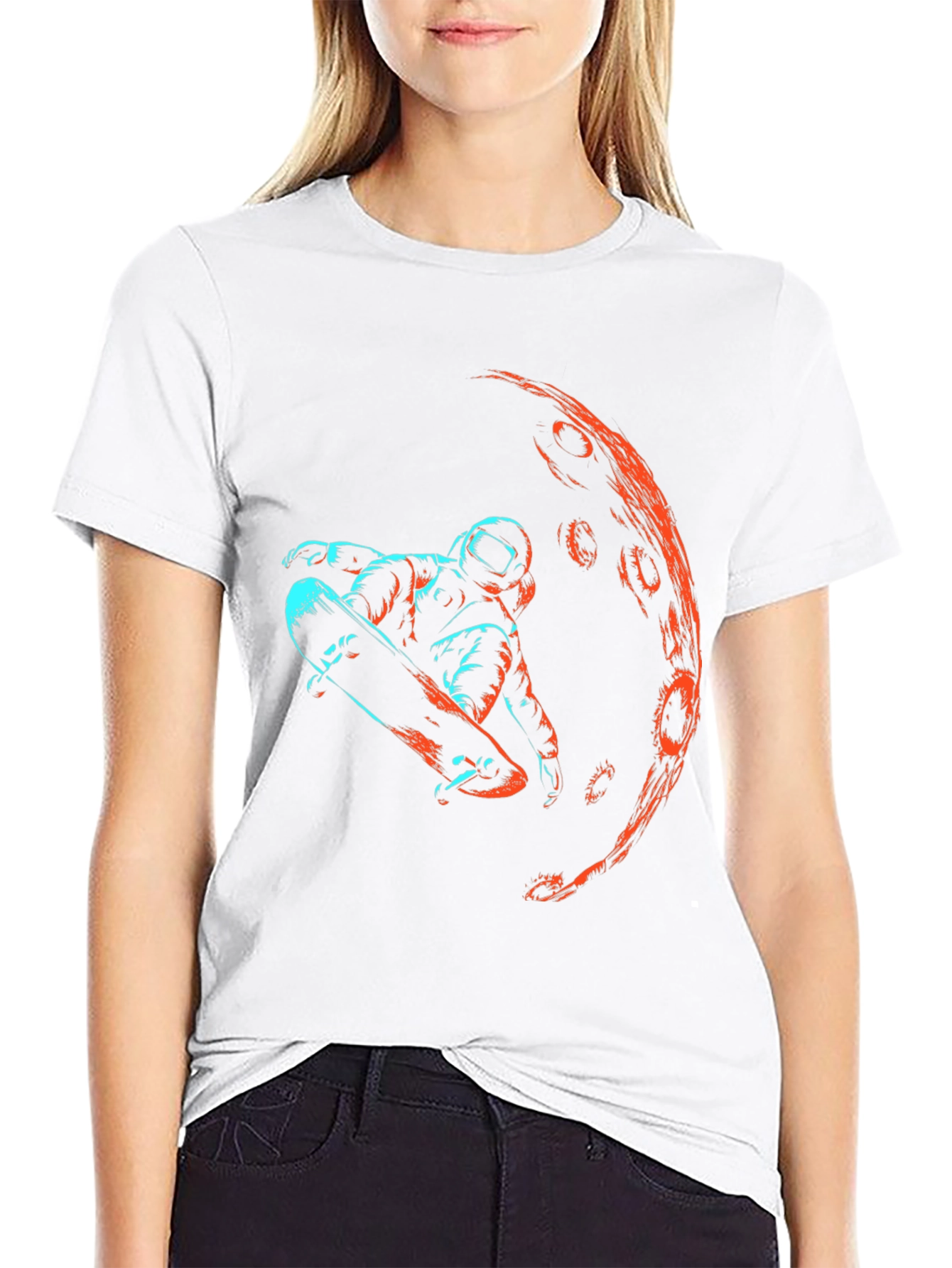 Astronaut Skateboarder Graphic T-Shirt