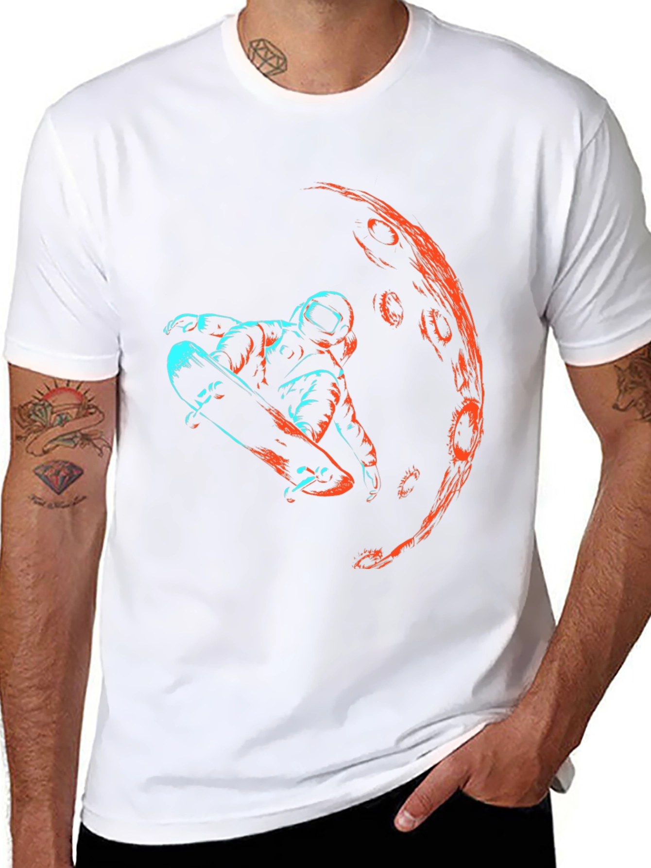 Astronaut Skateboarder Graphic T-Shirt