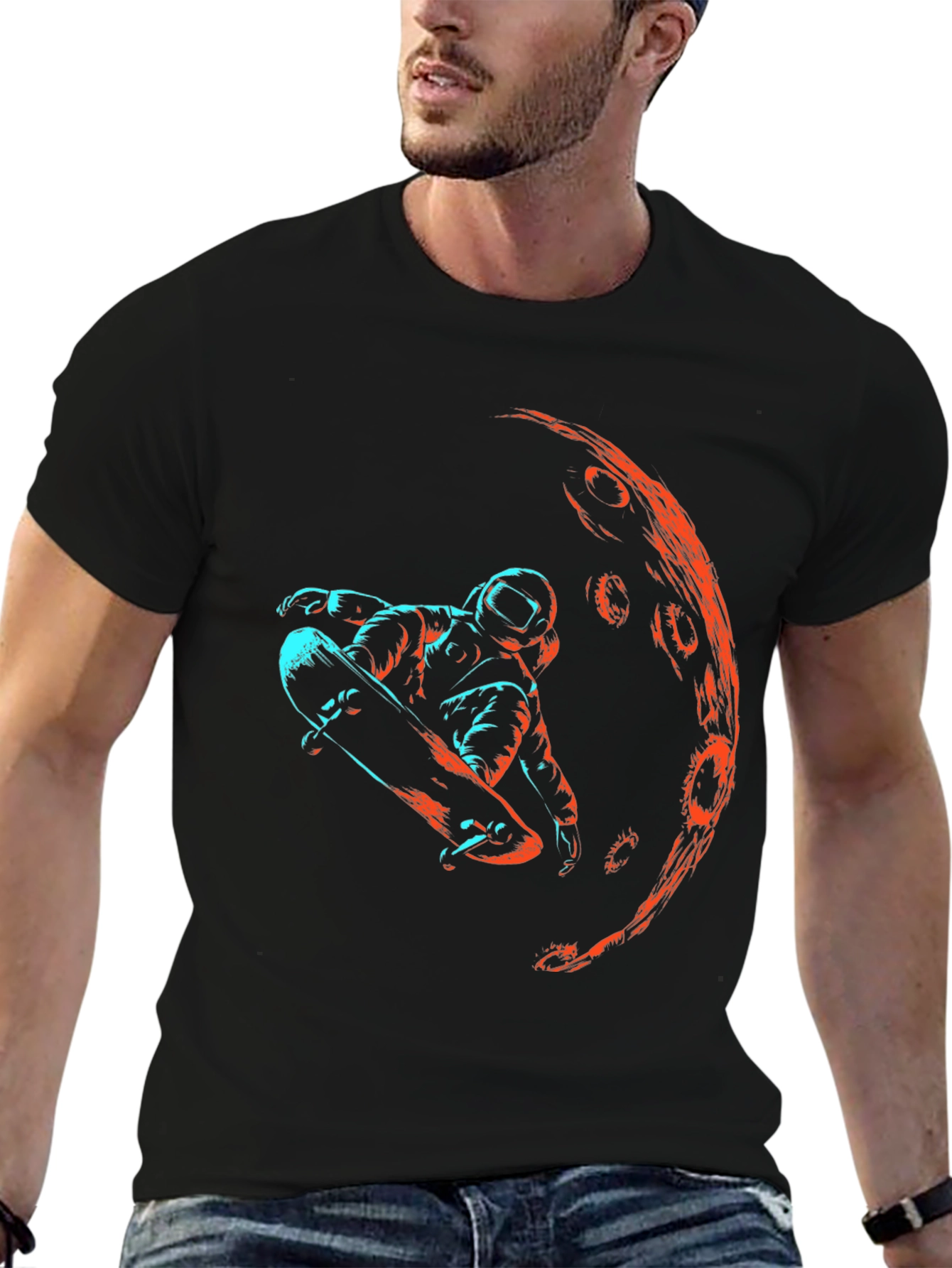 Astronaut Skateboarder Graphic T-Shirt