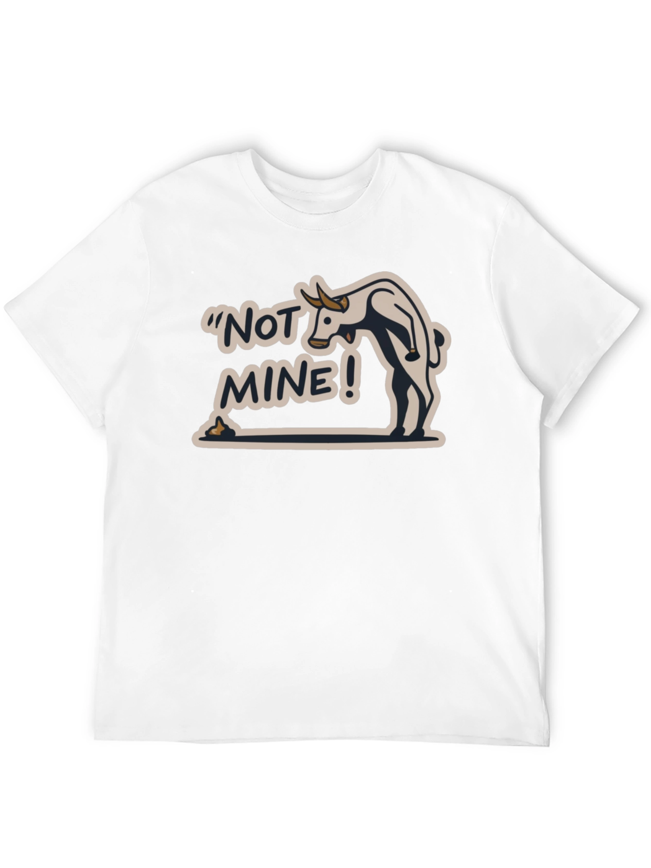 Not Mine! Bull Humor Black T-Shirt