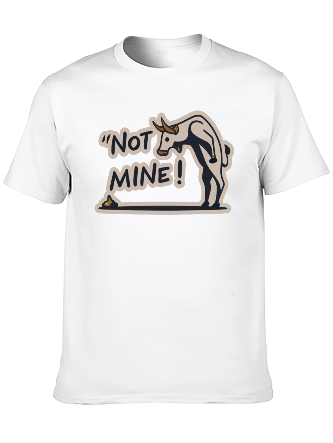 Not Mine! Bull Humor Black T-Shirt