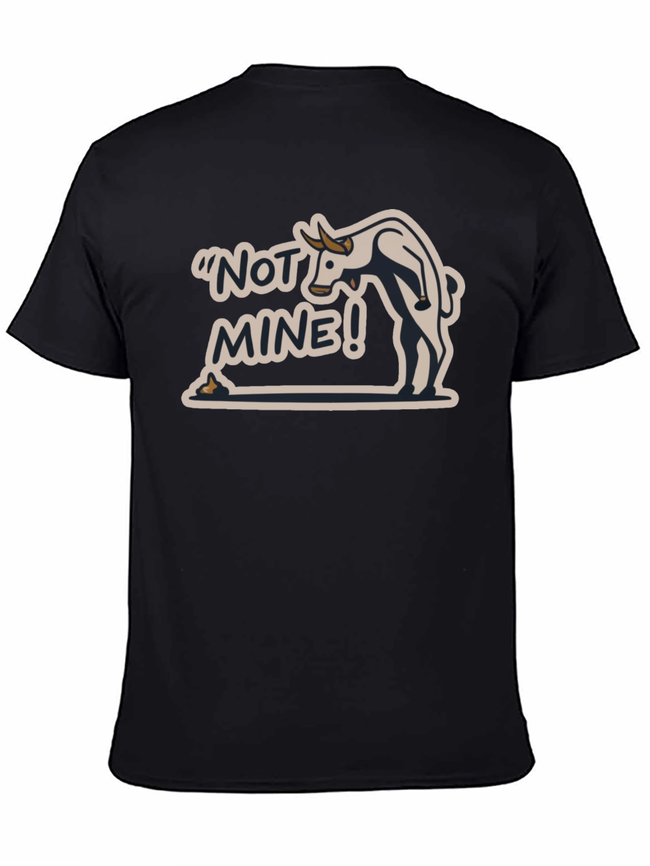 Not Mine! Bull Humor Black T-Shirt