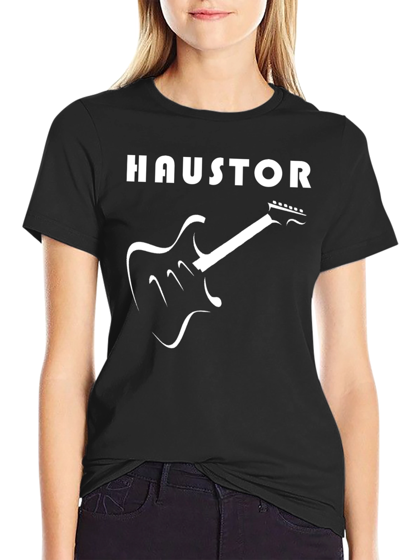 Haustor Guitar Graphic T-Shirt - Black Cotton Tee