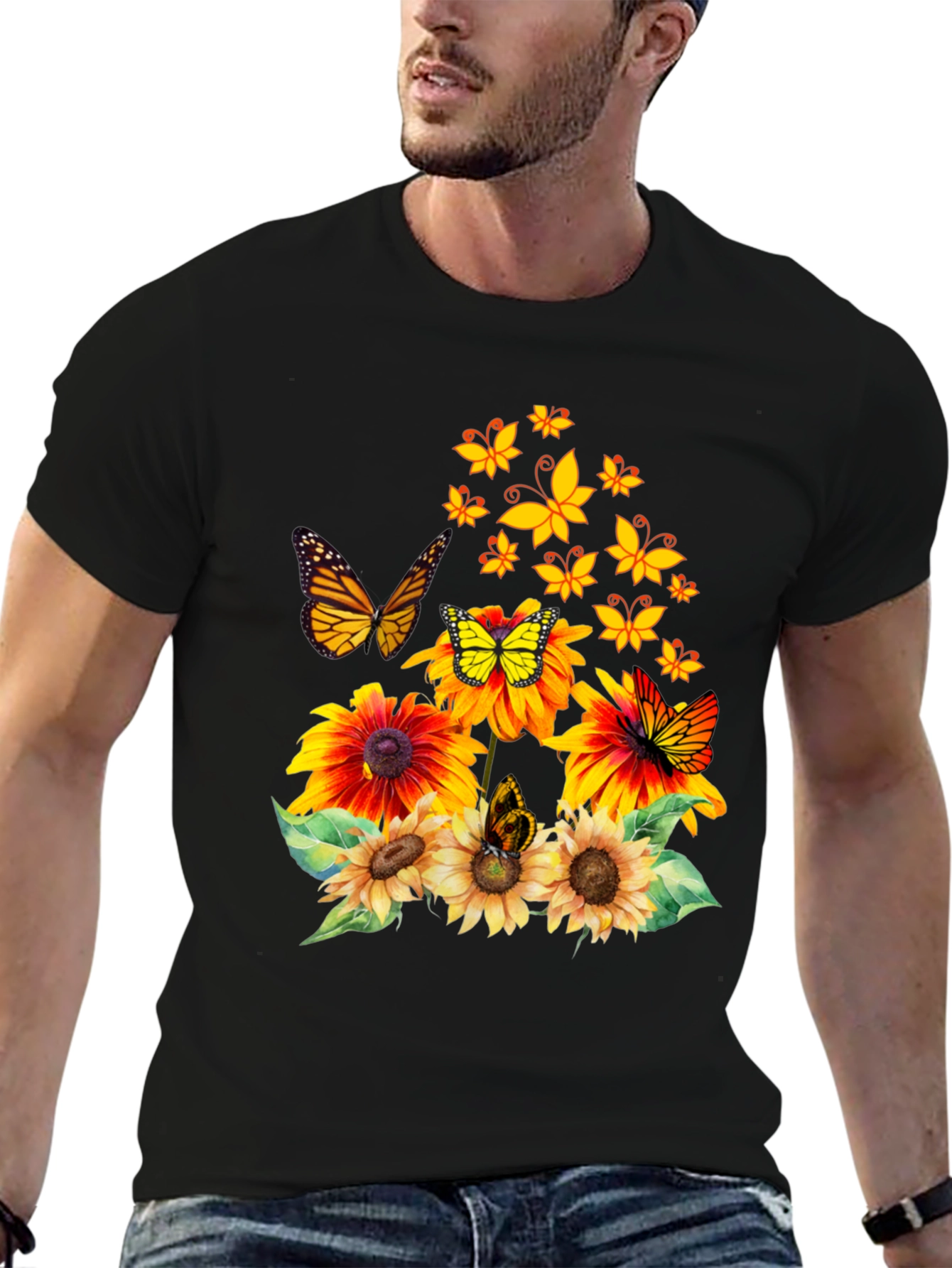 Butterfly Sunflower Graphic Tee