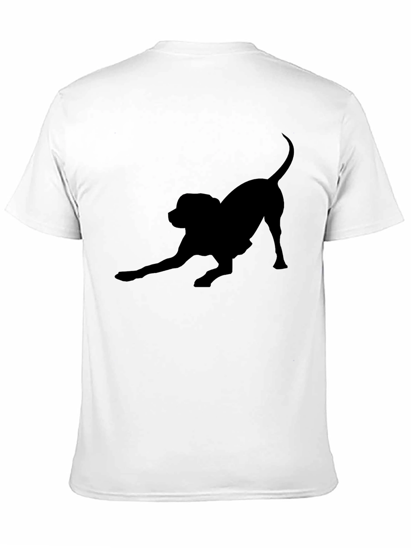 Black Dog Silhouette Tee - Playful Puppy Design