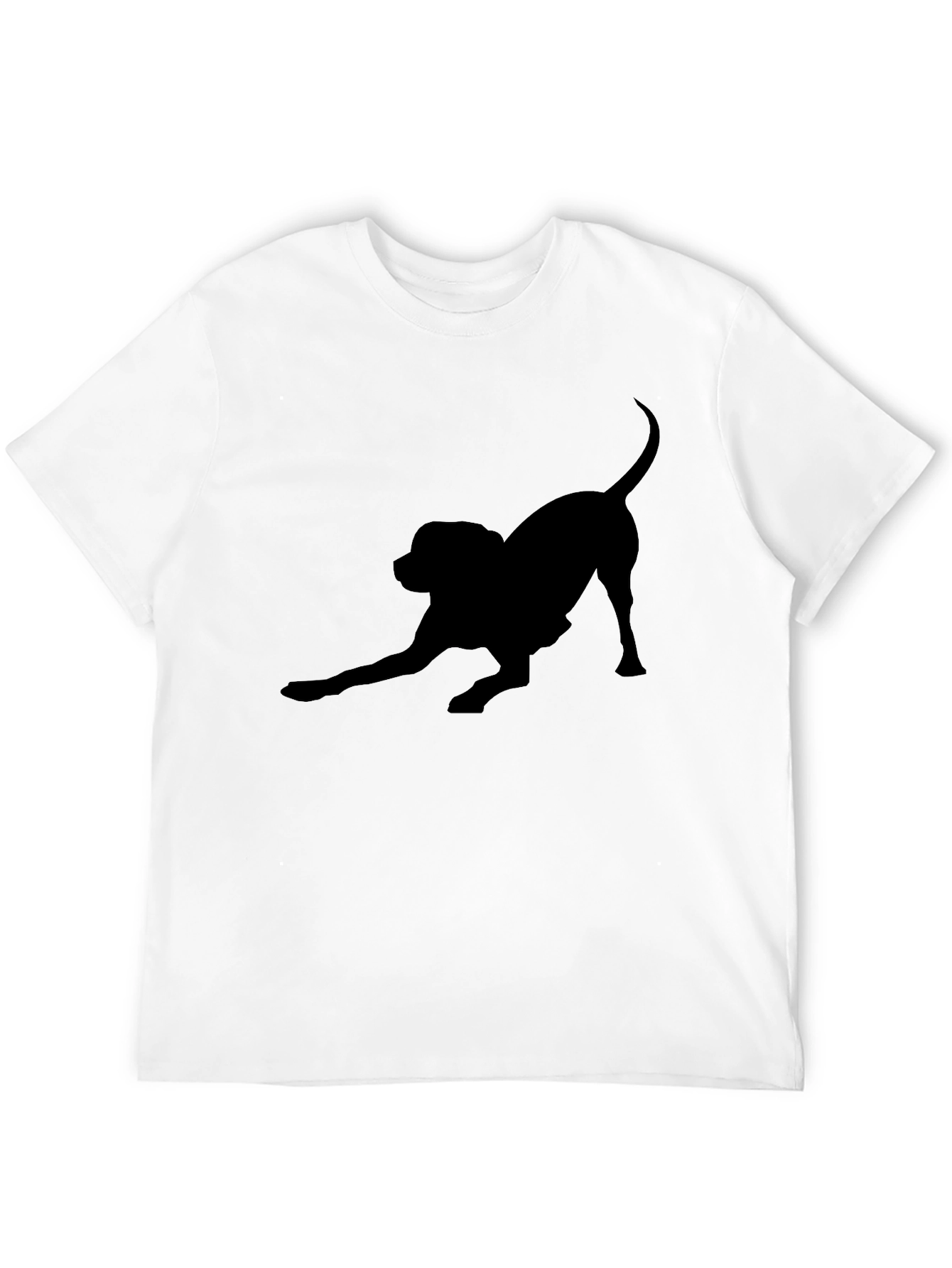 Black Dog Silhouette Tee - Playful Puppy Design