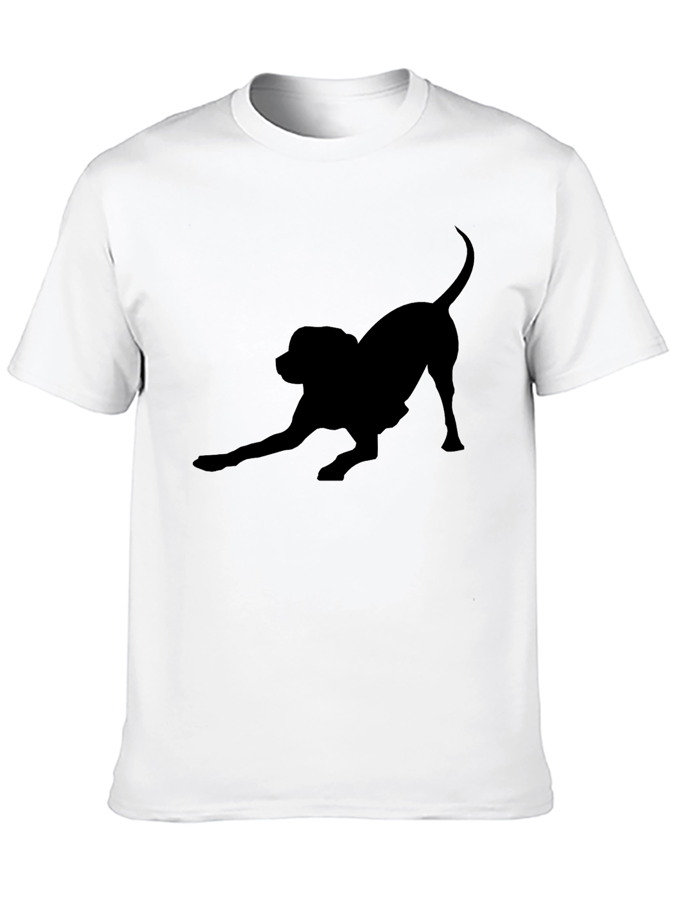 Black Dog Silhouette Tee - Playful Puppy Design