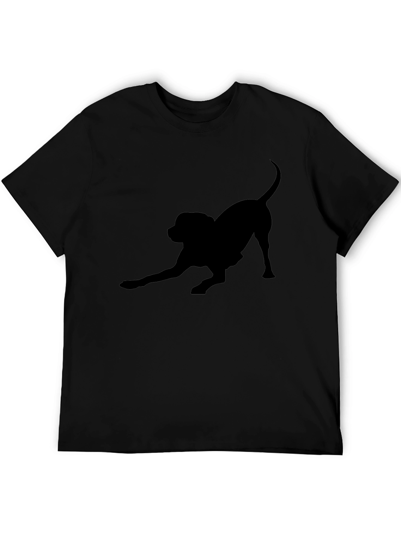 Black Dog Silhouette Tee - Playful Puppy Design