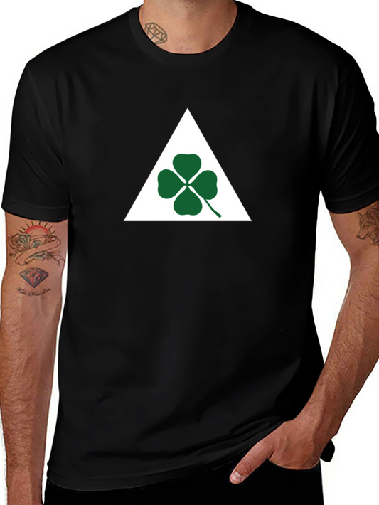 Black T-Shirt with Shamrock Triangle Graphic