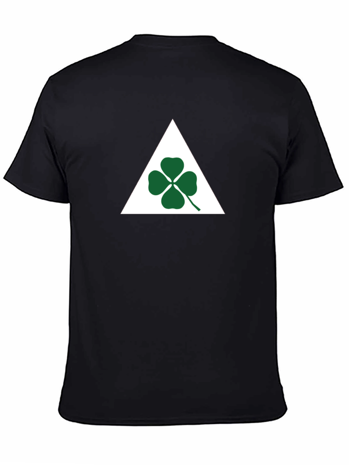 Black T-Shirt with Shamrock Triangle Graphic