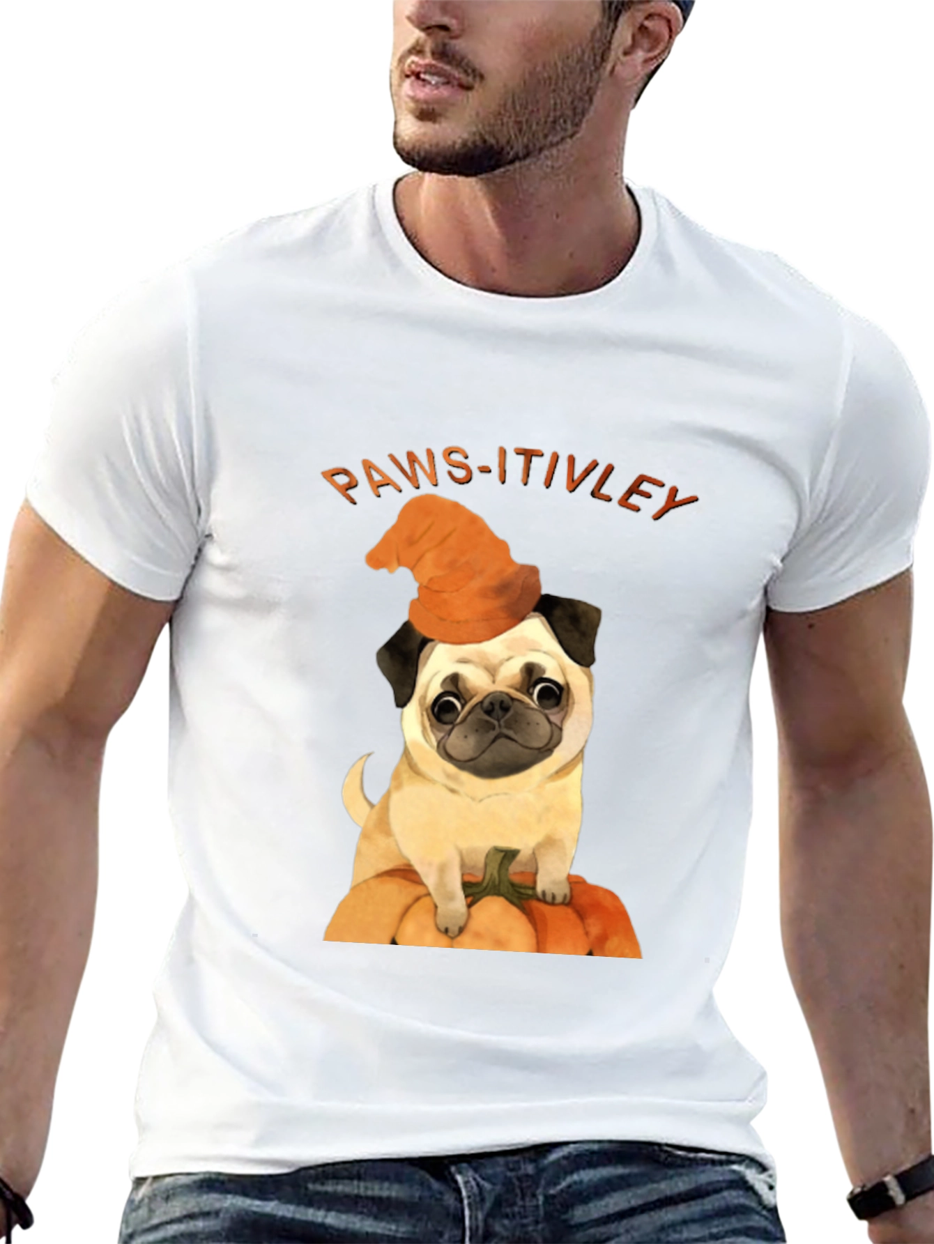 Paws-itively Halloween Pug T-Shirt