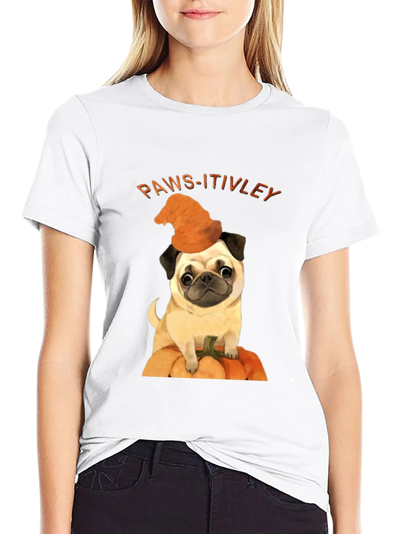 Paws-itively Halloween Pug T-Shirt