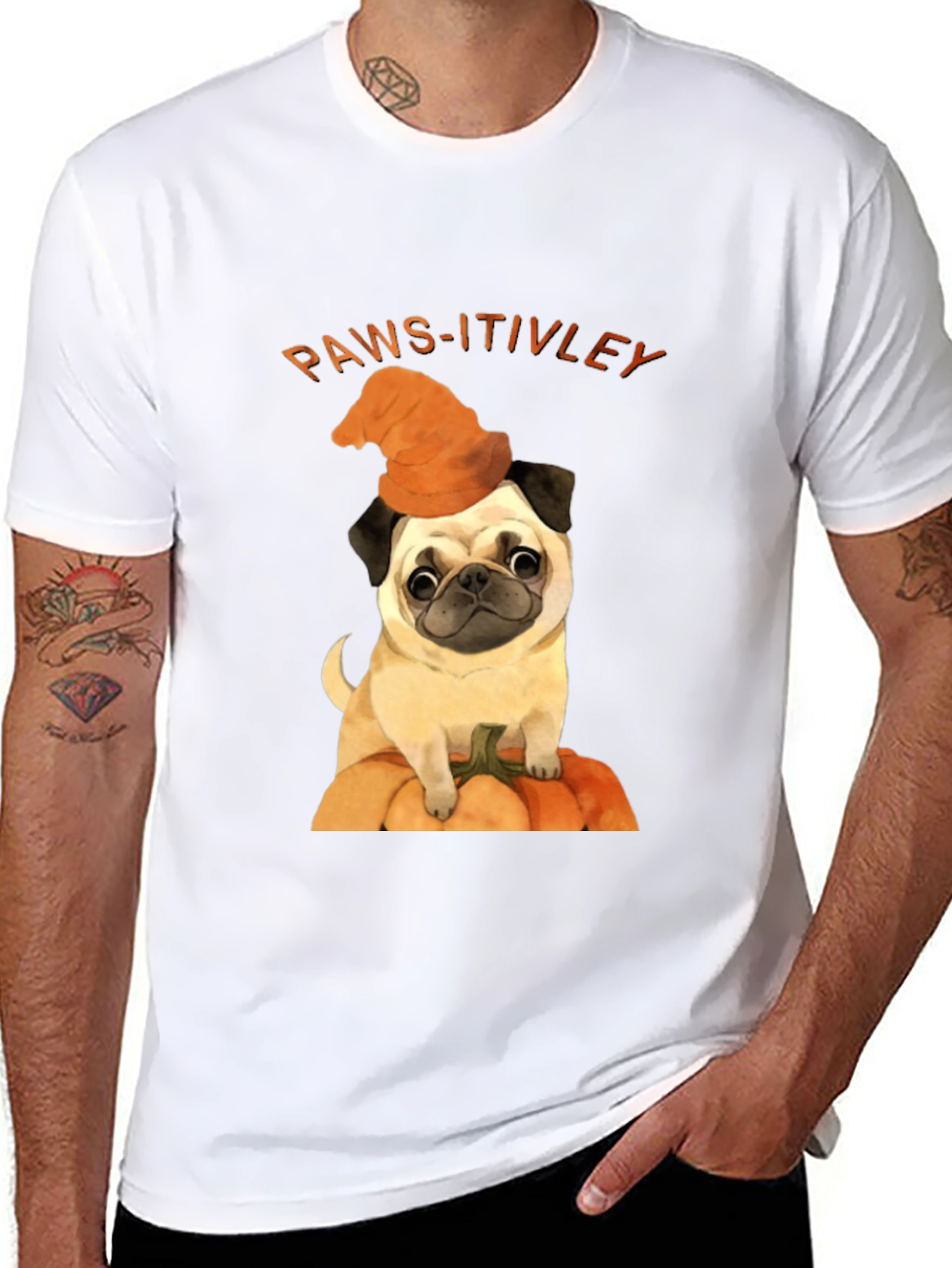 Paws-itively Halloween Pug T-Shirt
