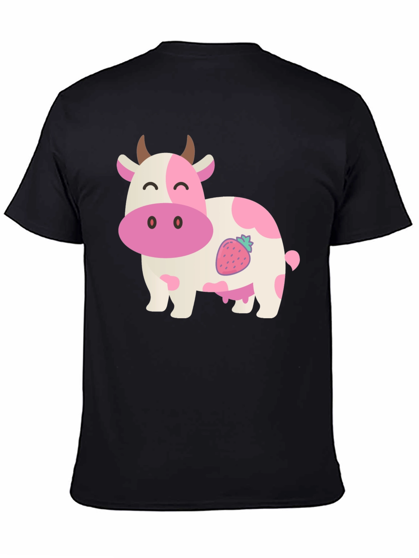Strawberry Cow Graphic Tee - Black
