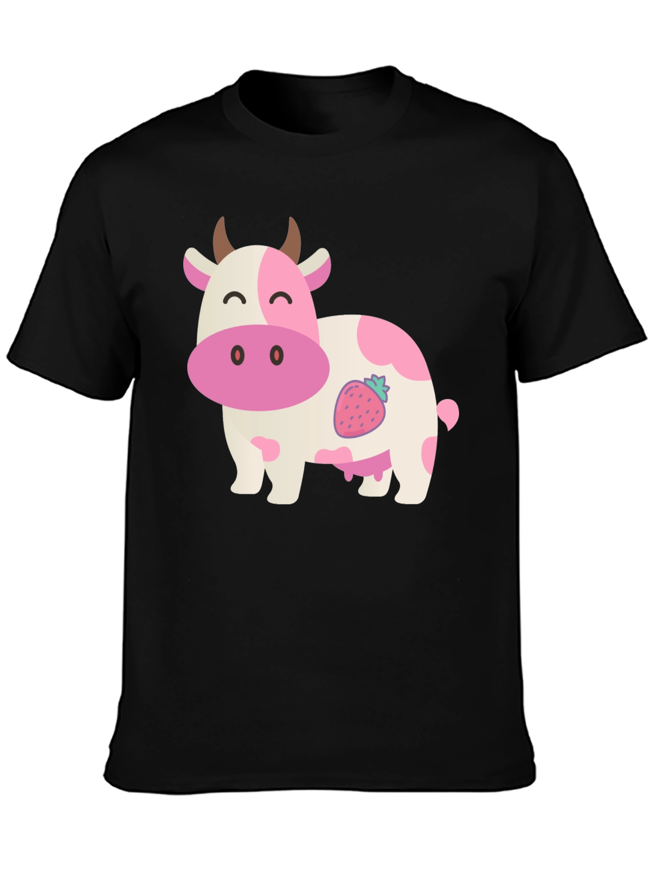 Strawberry Cow Graphic Tee - Black