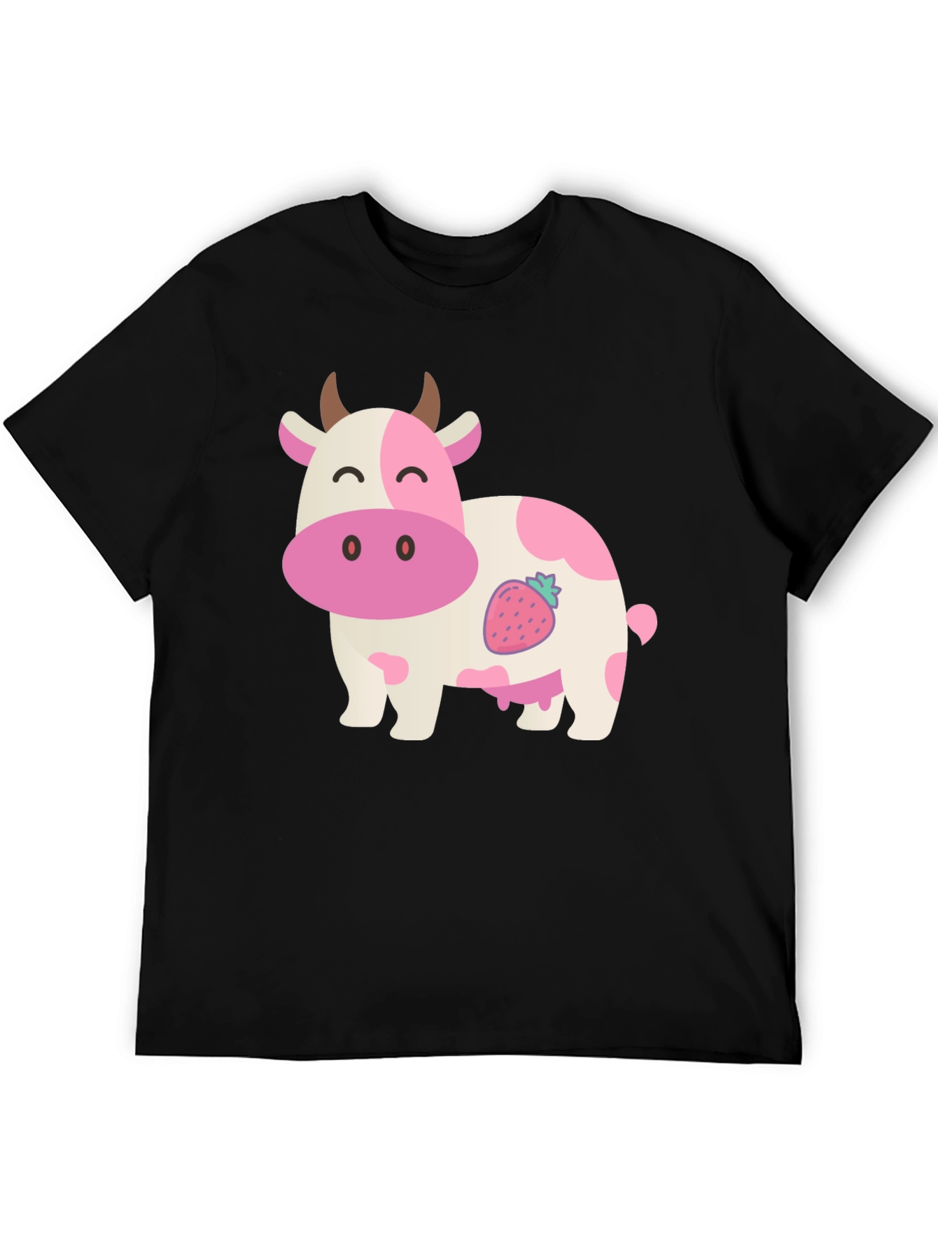 Strawberry Cow Graphic Tee - Black