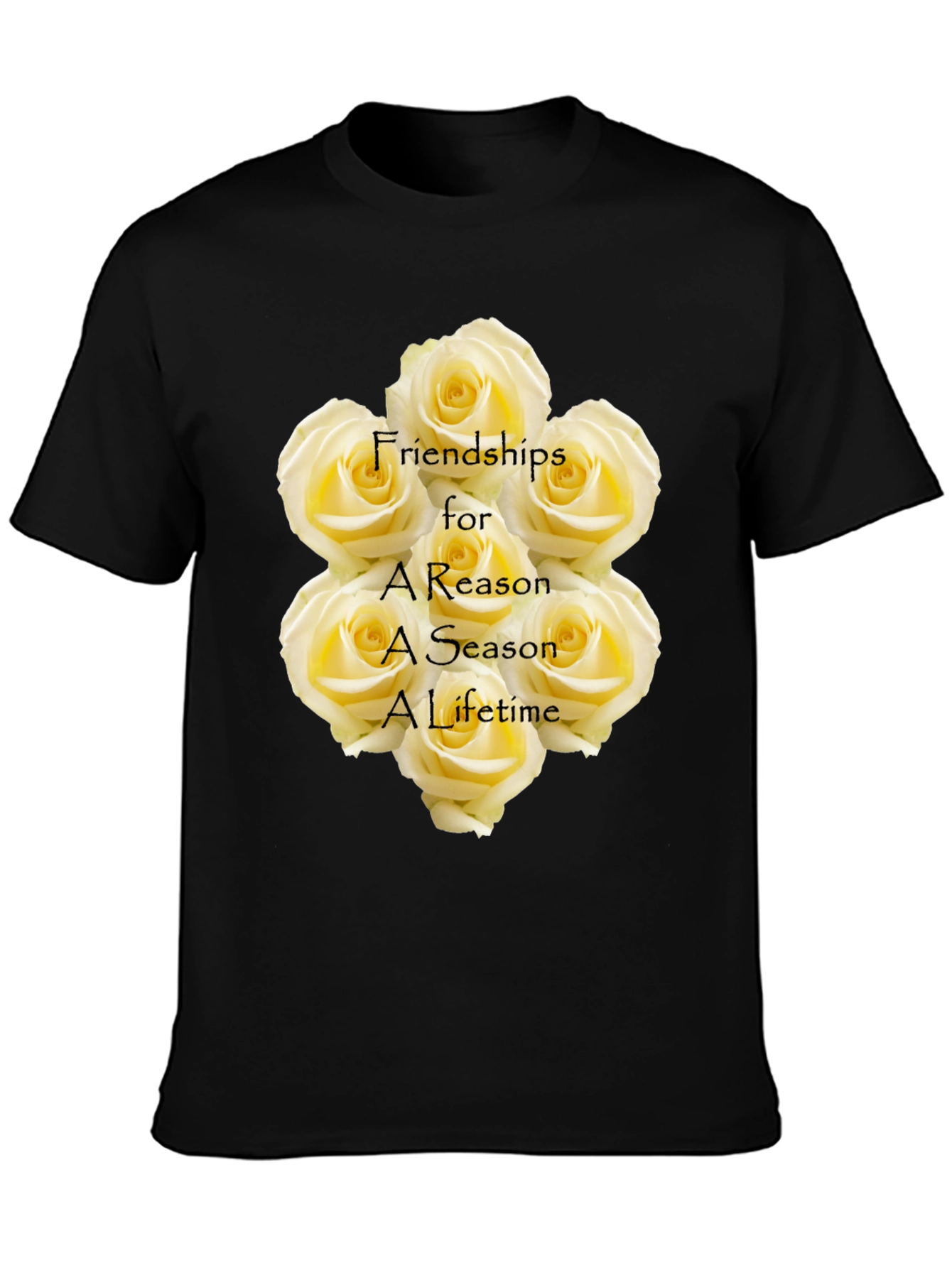 Friendship Roses Black T-Shirt