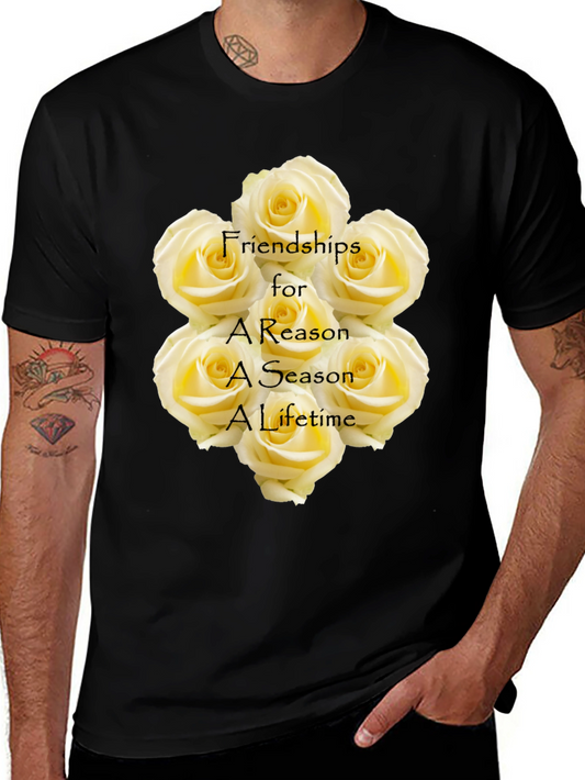 Friendship Roses Black T-Shirt