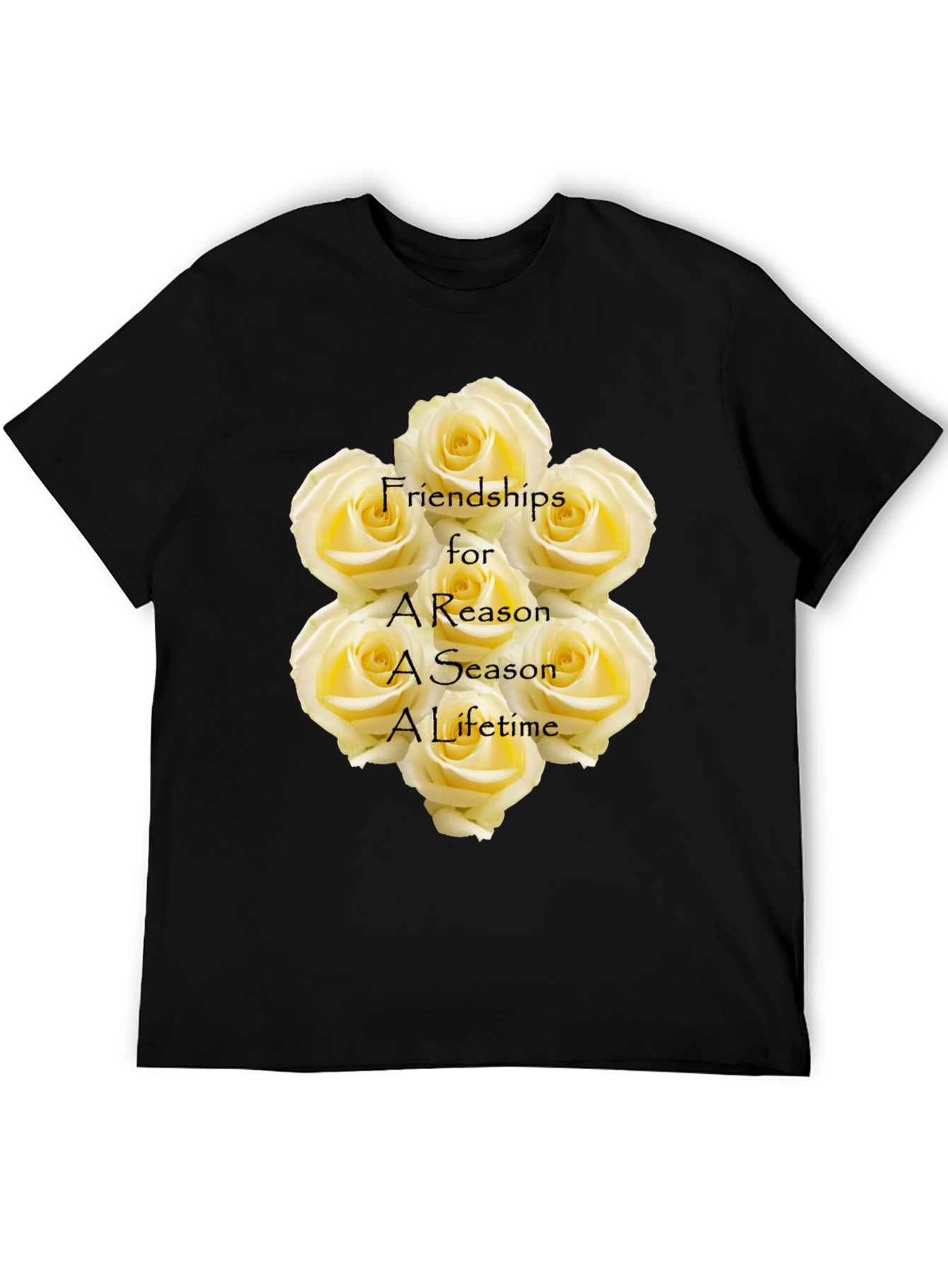 Friendship Roses Black T-Shirt