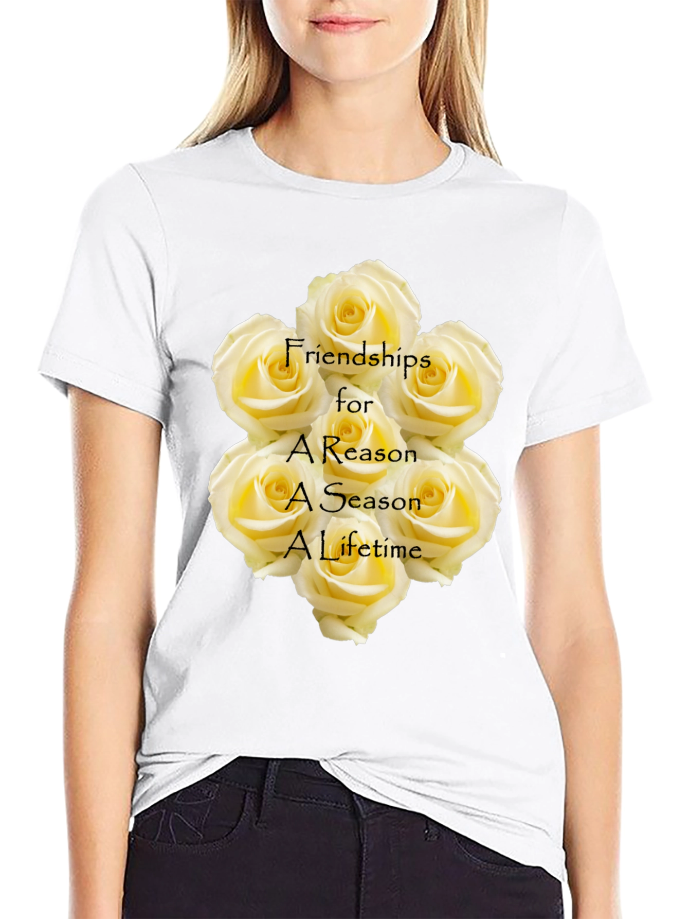 Friendship Roses Black T-Shirt