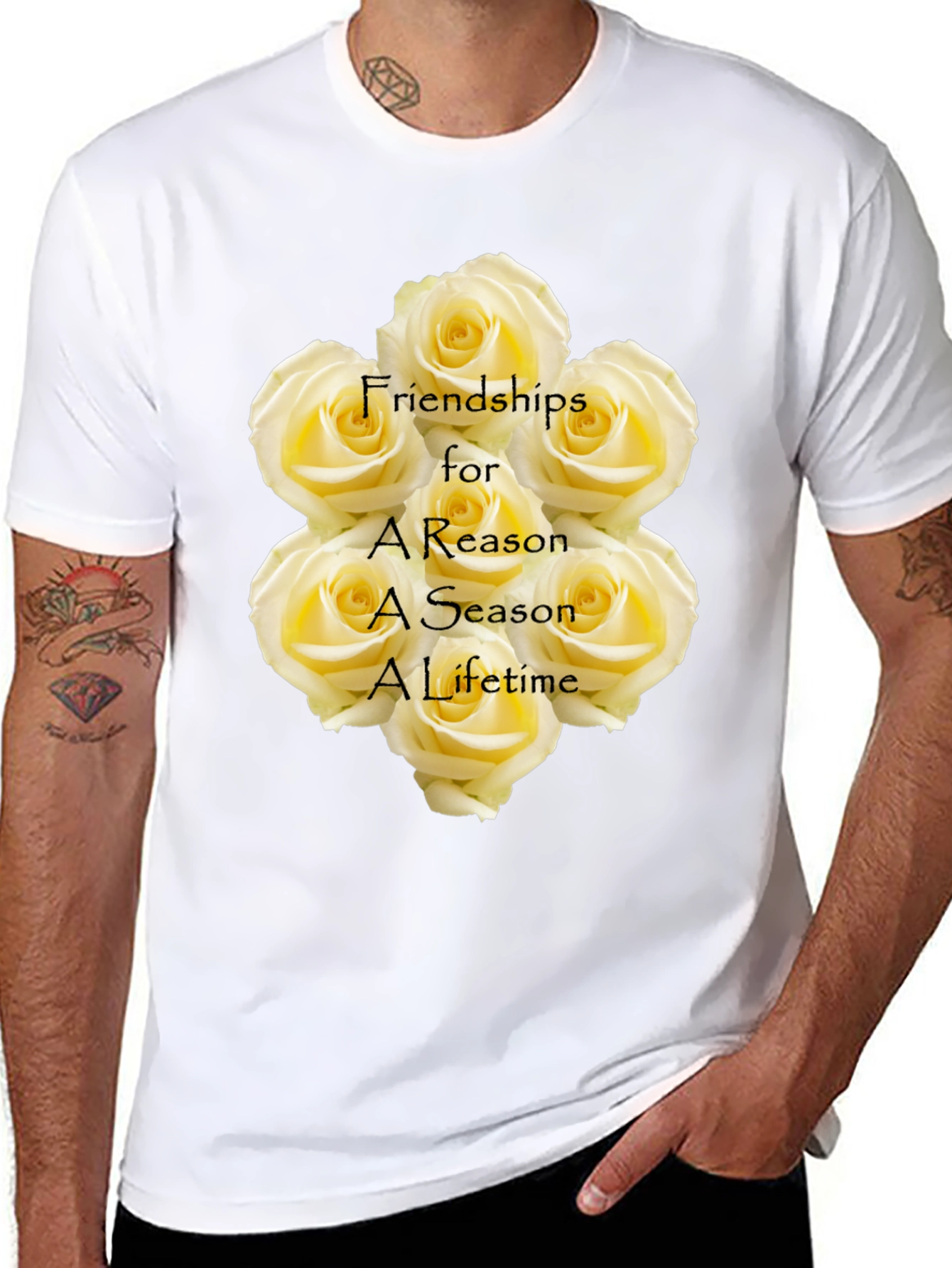 Friendship Roses Black T-Shirt