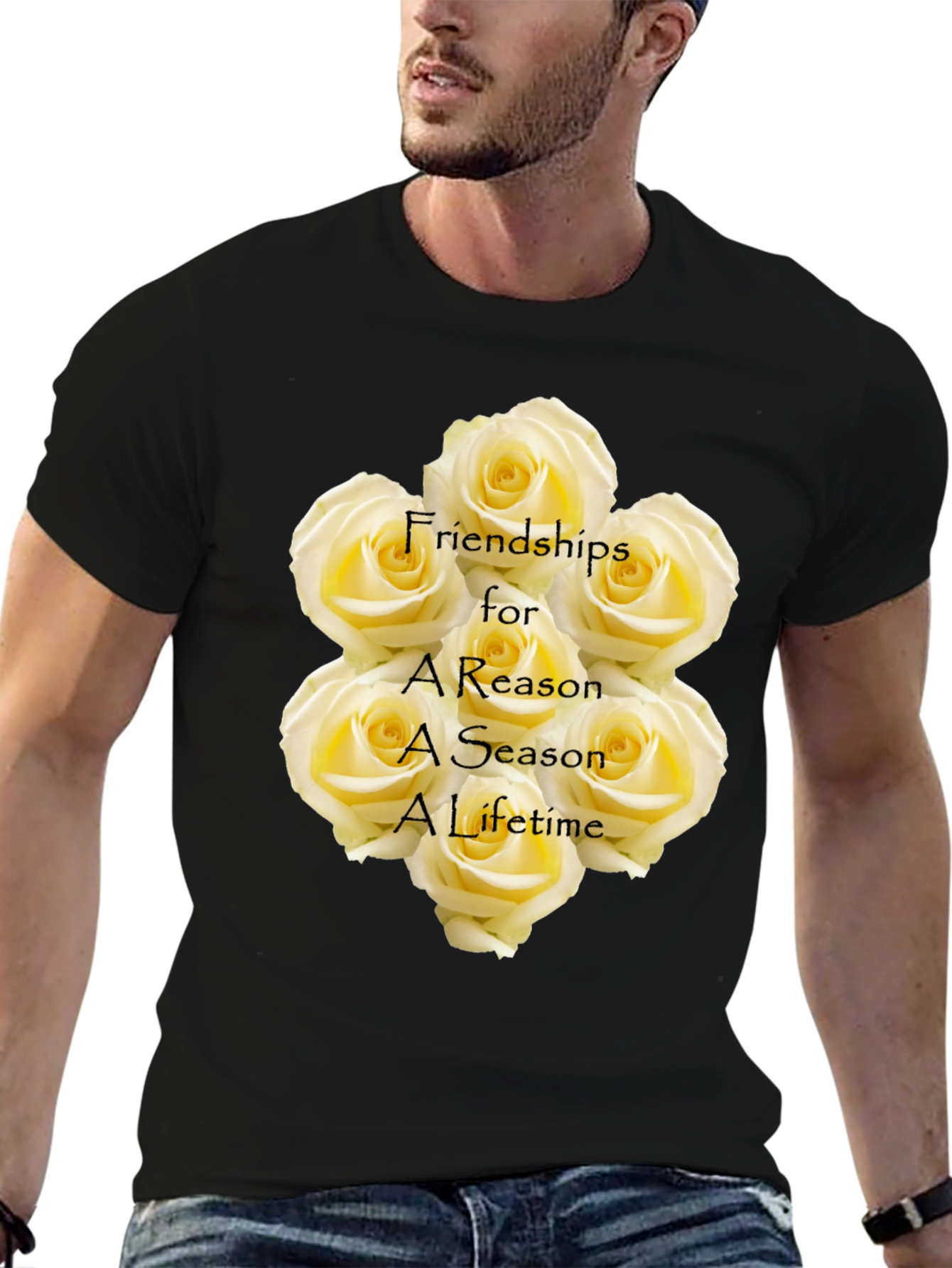 Friendship Roses Black T-Shirt
