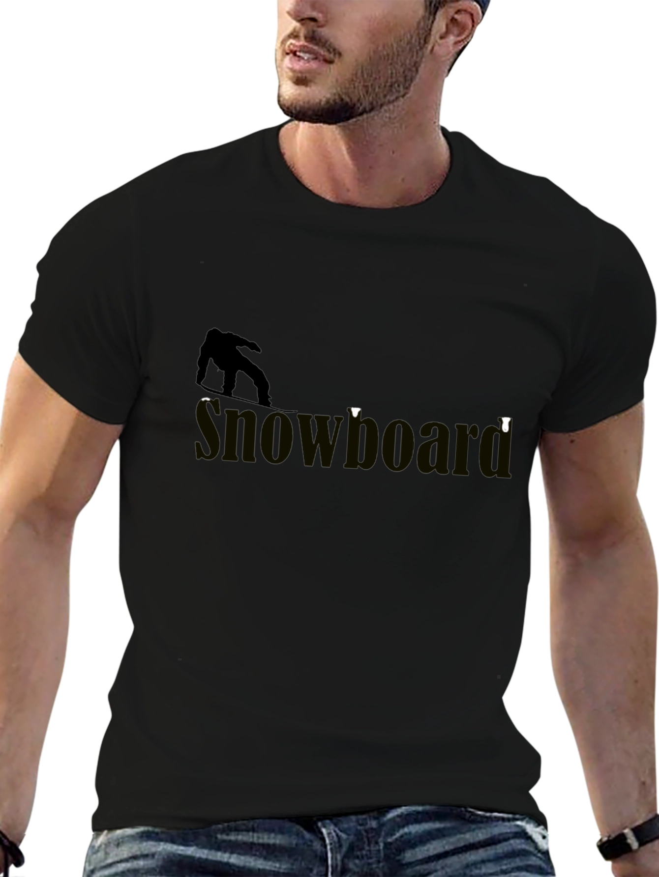 Cool Snowboarder Graphic Tee - Stylish Black T-Shirt