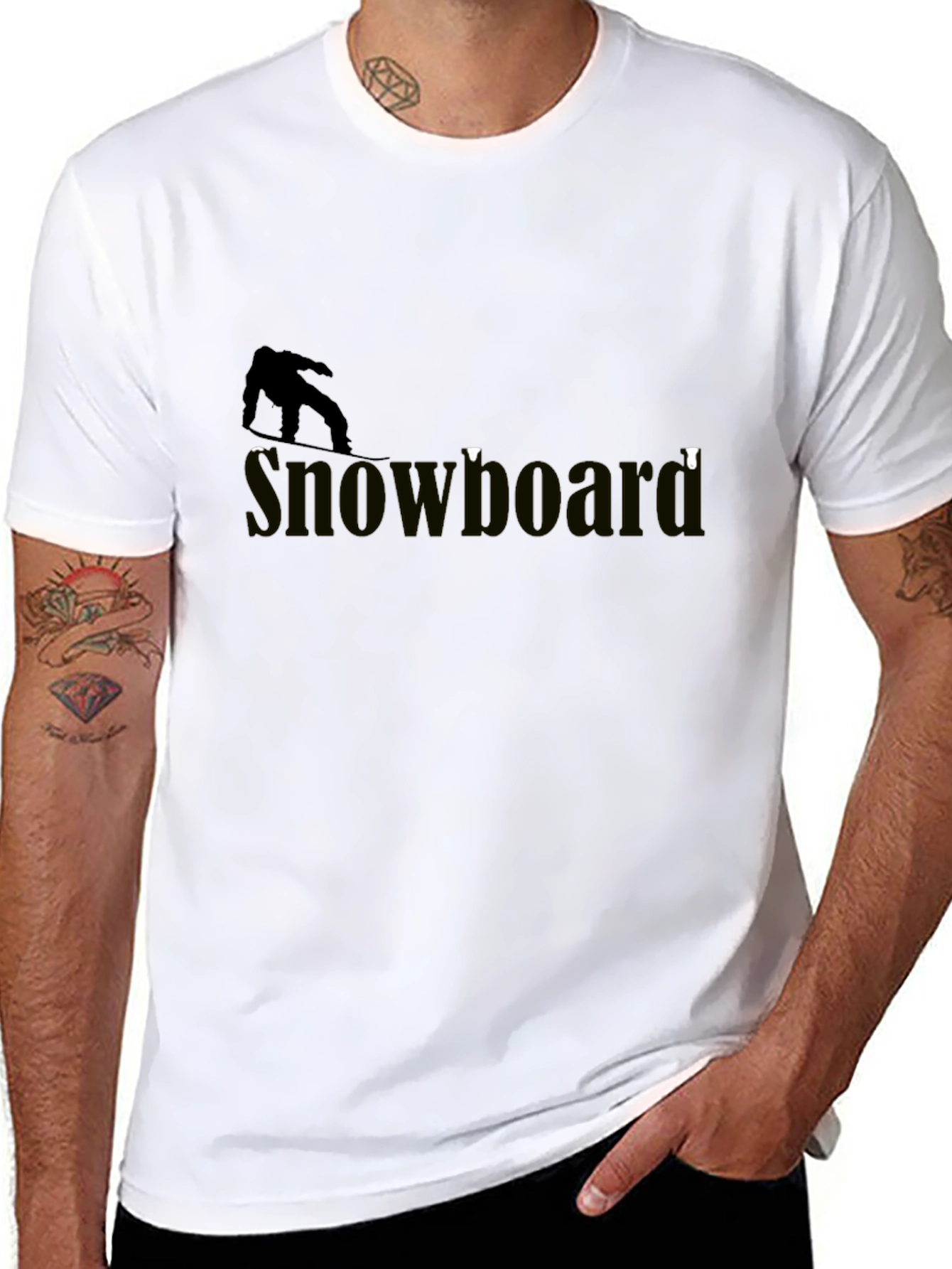 Cool Snowboarder Graphic Tee - Stylish Black T-Shirt