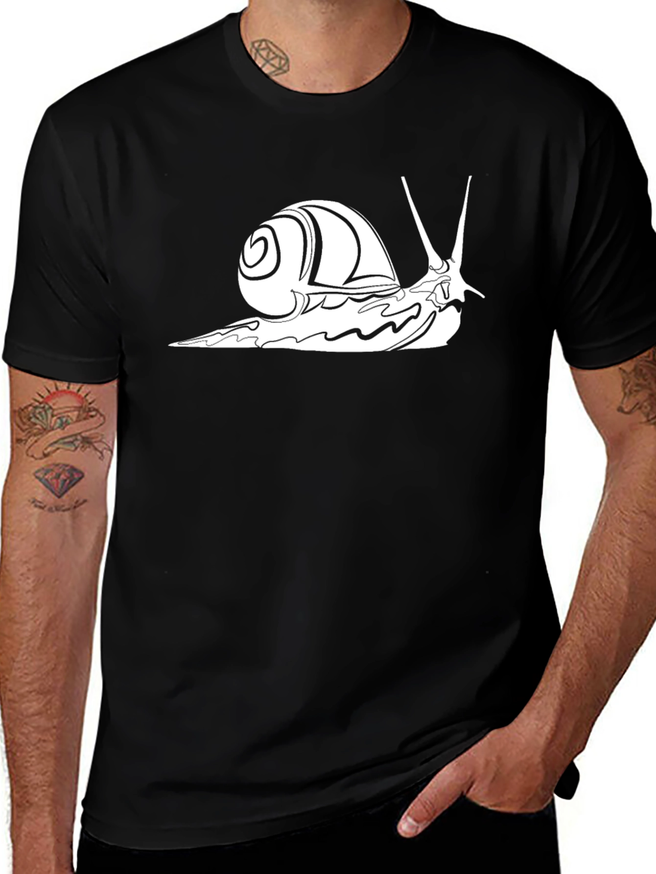 Snail Graphic Tee - Cool Black T-Shirt