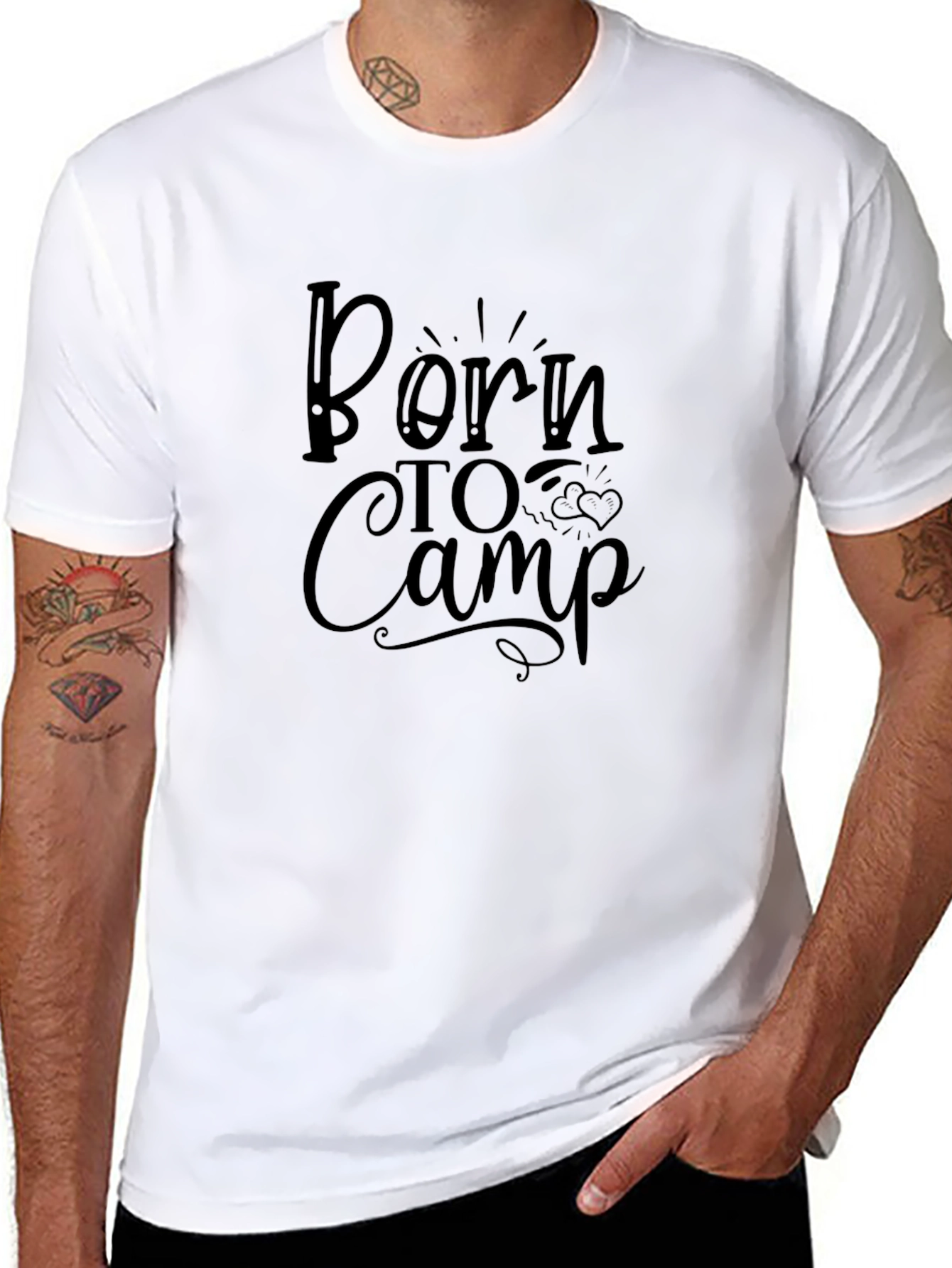 Born to Camp Black Graphic Tee