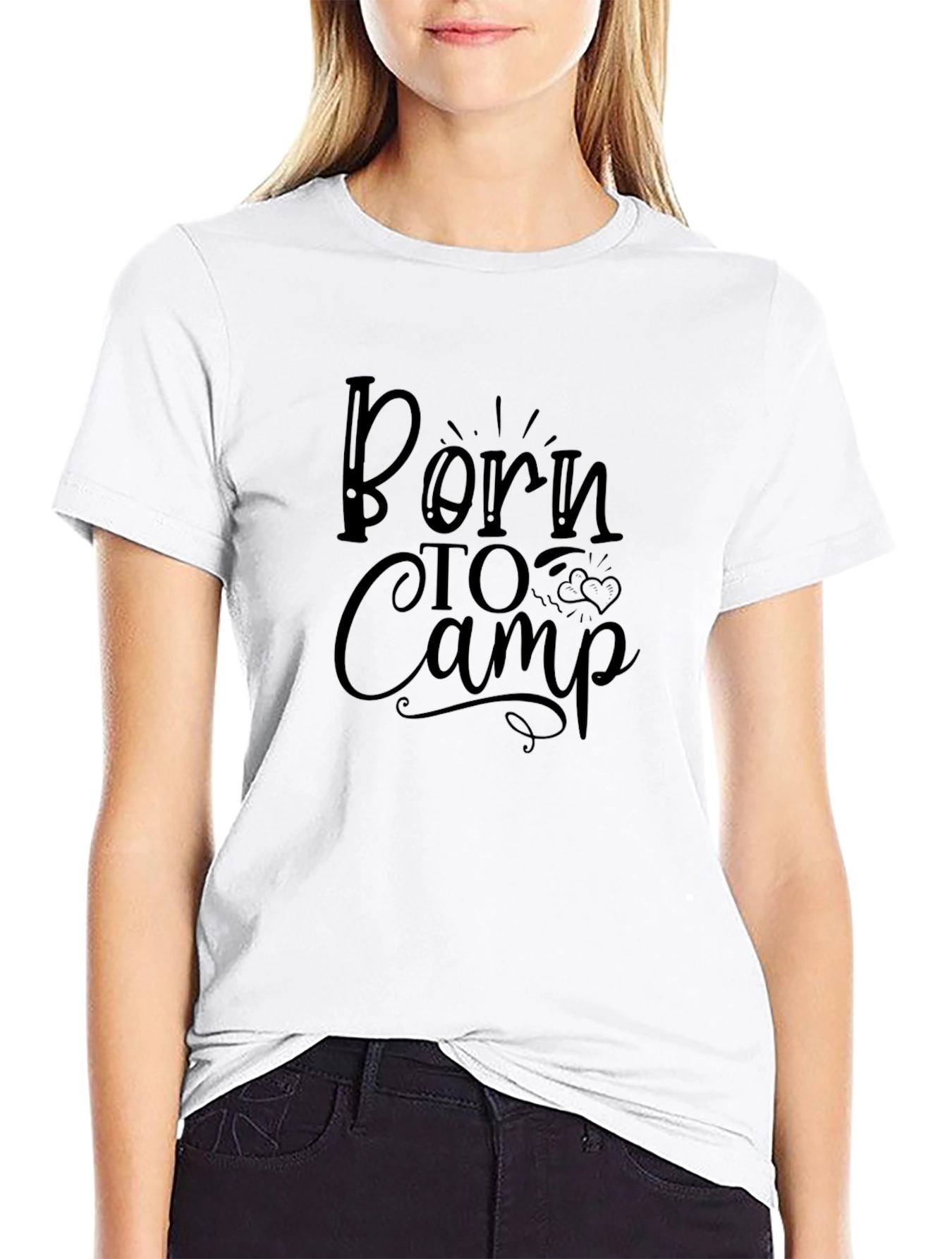 Born to Camp Black Graphic Tee