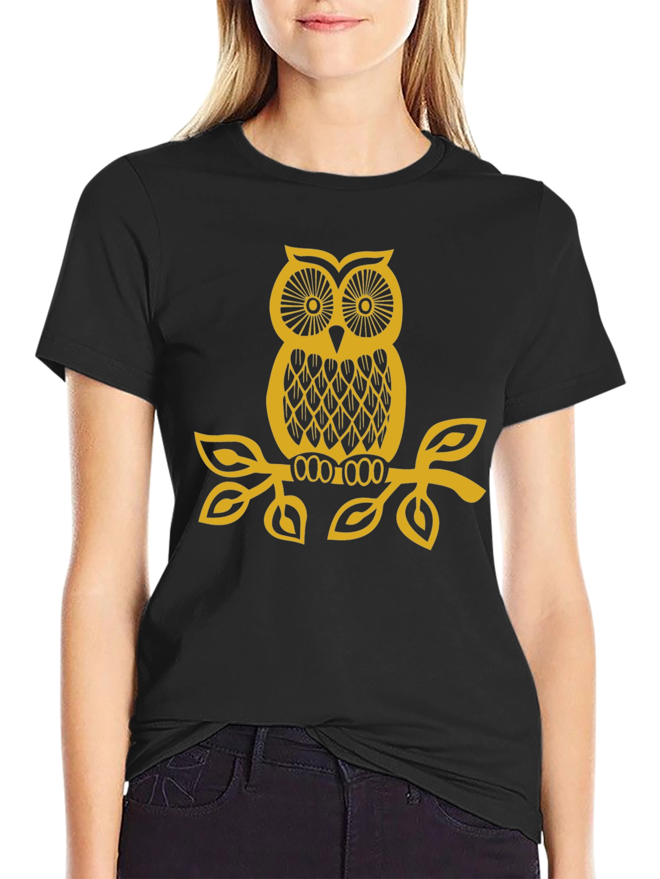 Owl Graphic Black T-Shirt