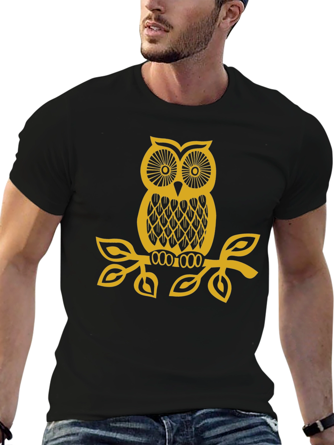 Owl Graphic Black T-Shirt
