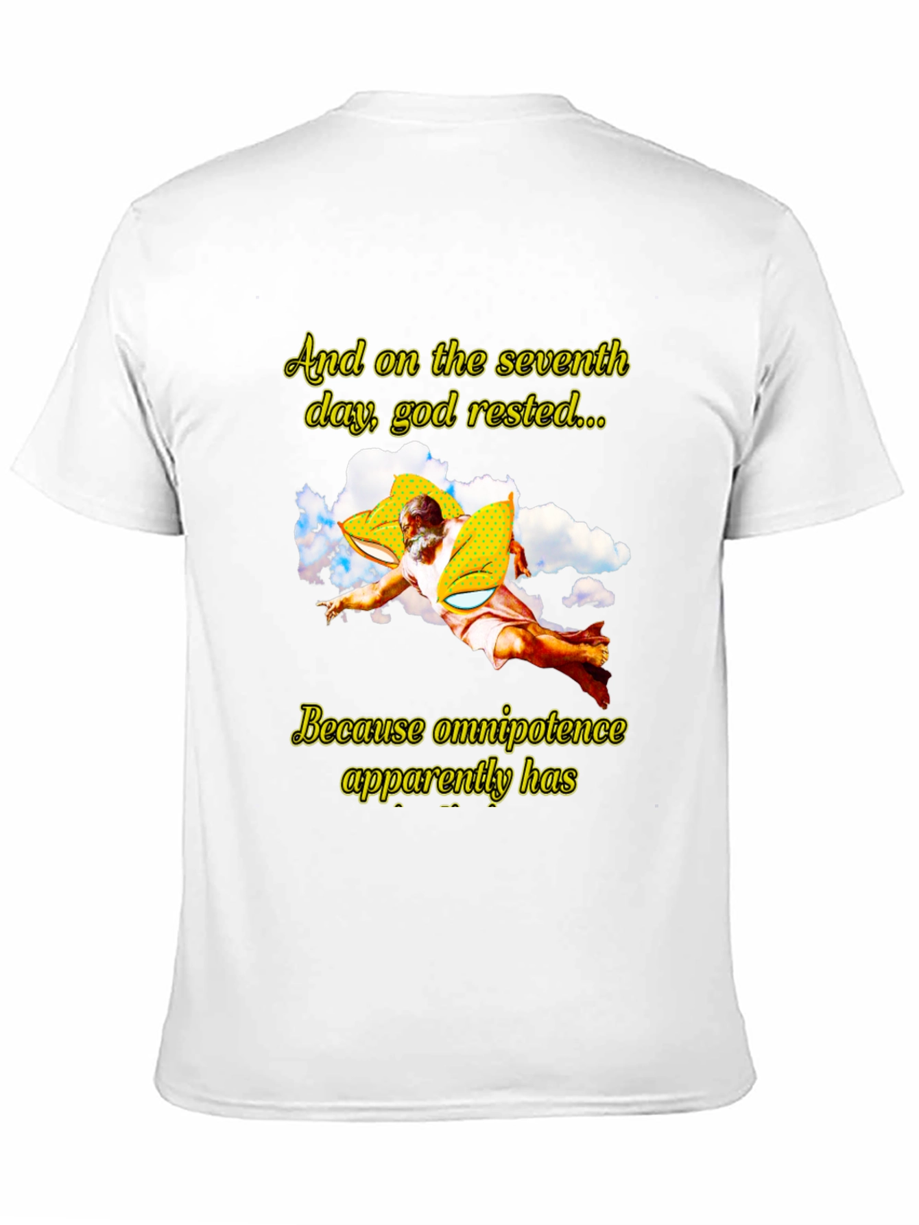 Humorous God Rested Graphic T-Shirt - Black