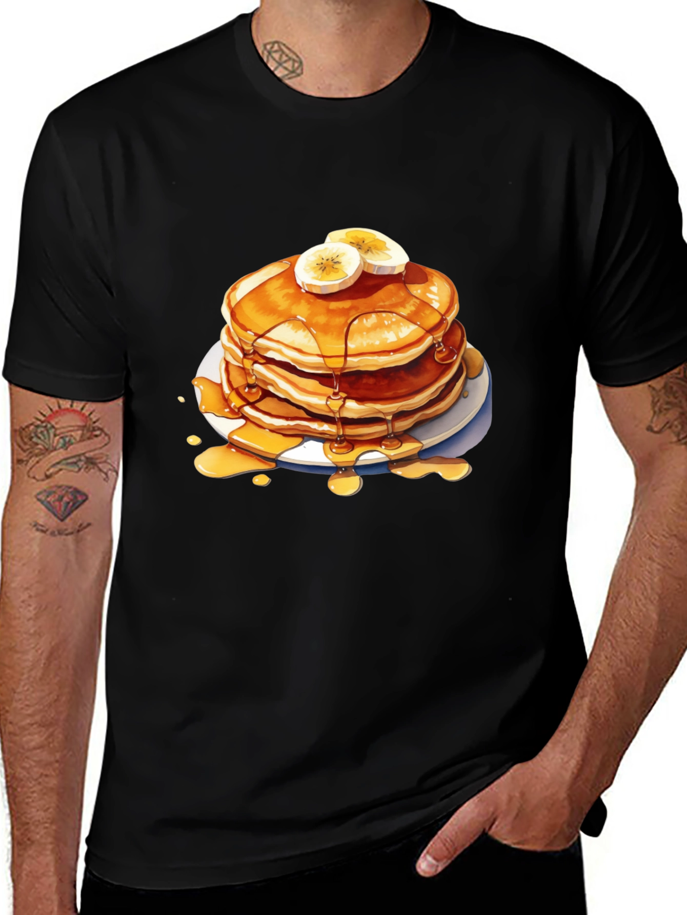 Pancake Stack Graphic Tee - Sweet Breakfast Style!