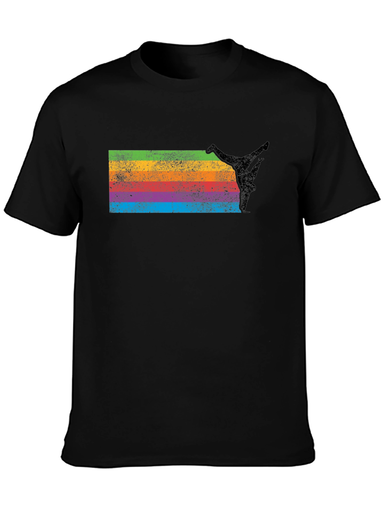 Rainbow Breakdancer Black T-Shirt
