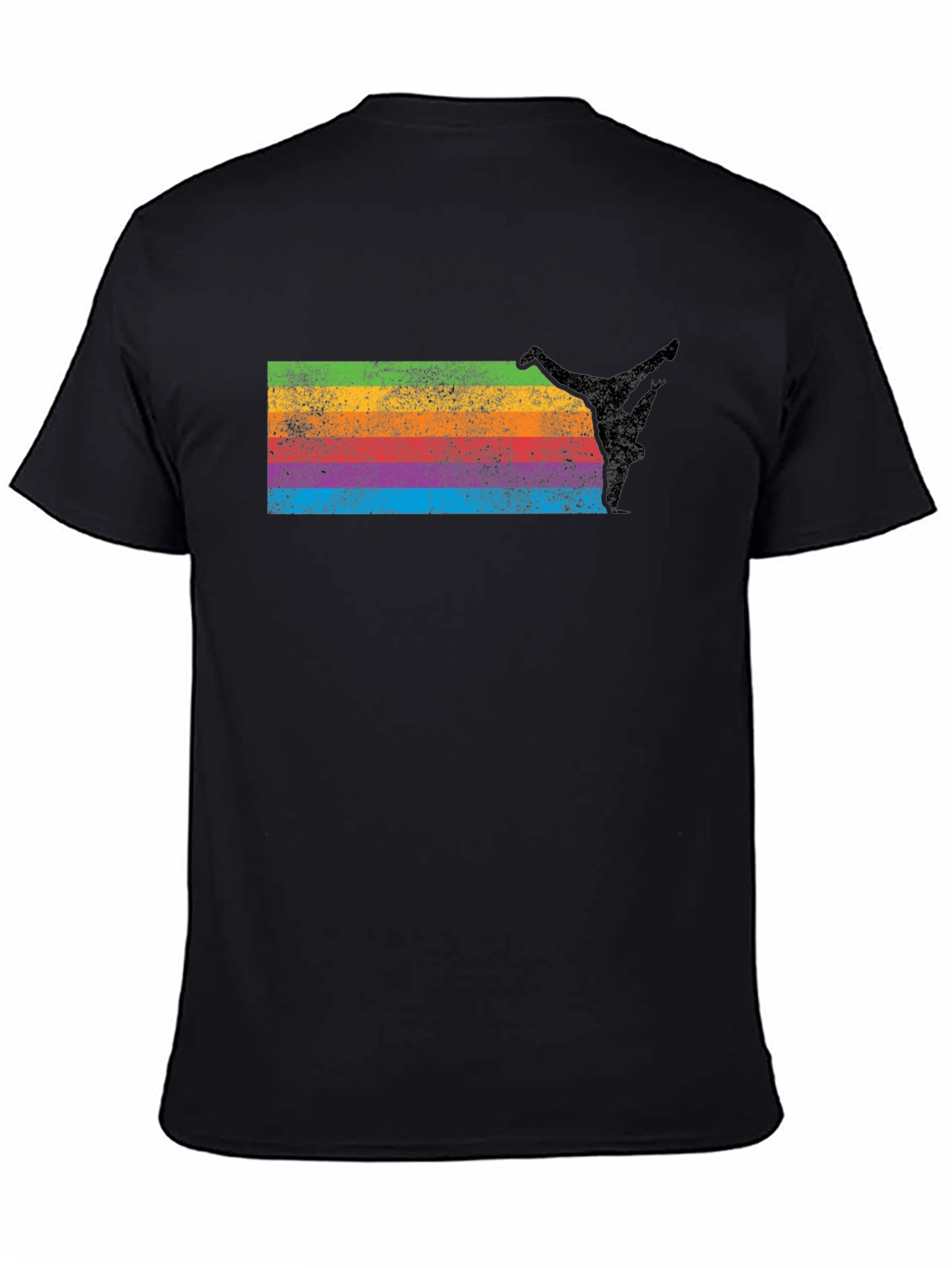 Rainbow Breakdancer Black T-Shirt