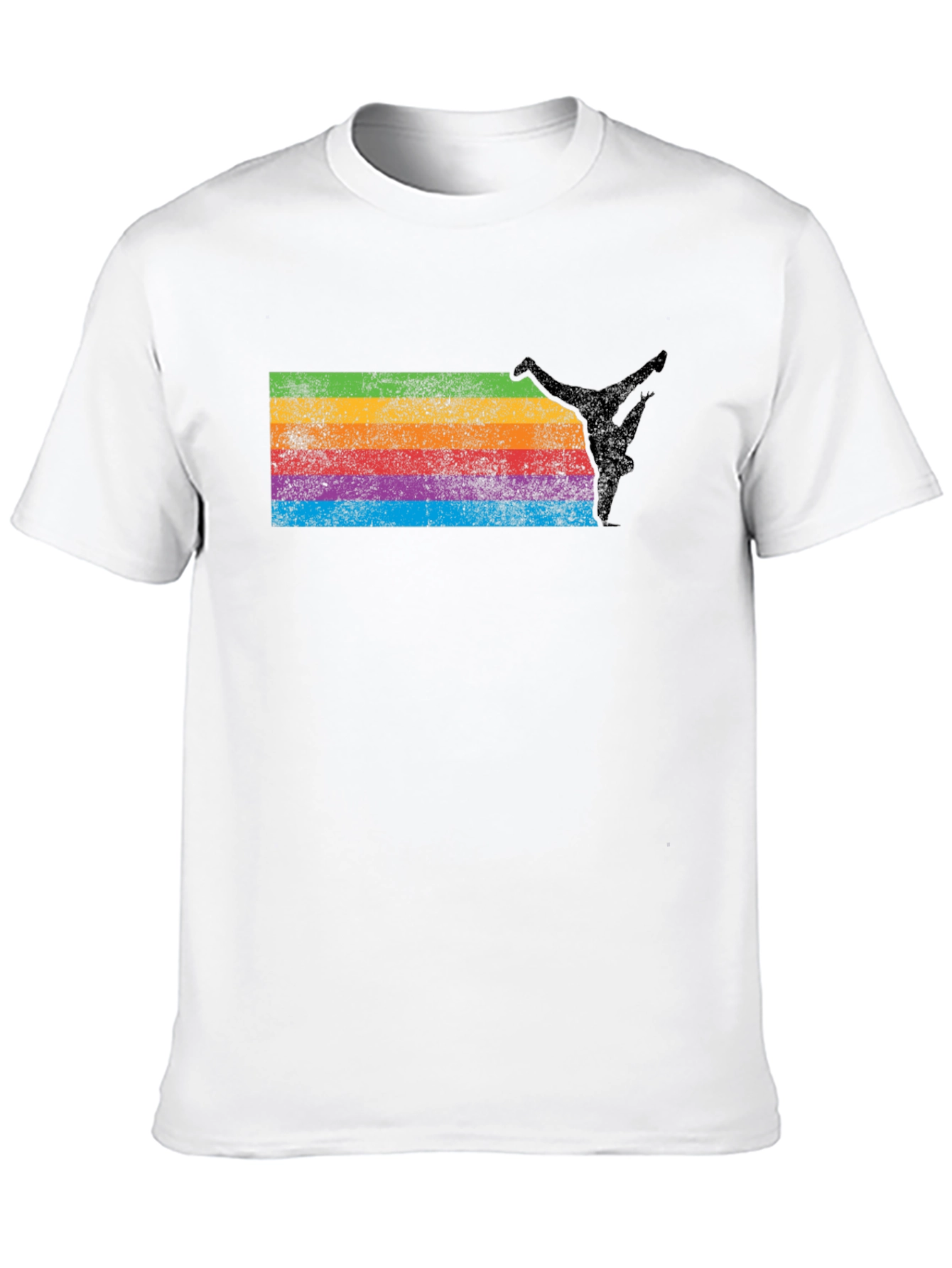Rainbow Breakdancer Black T-Shirt
