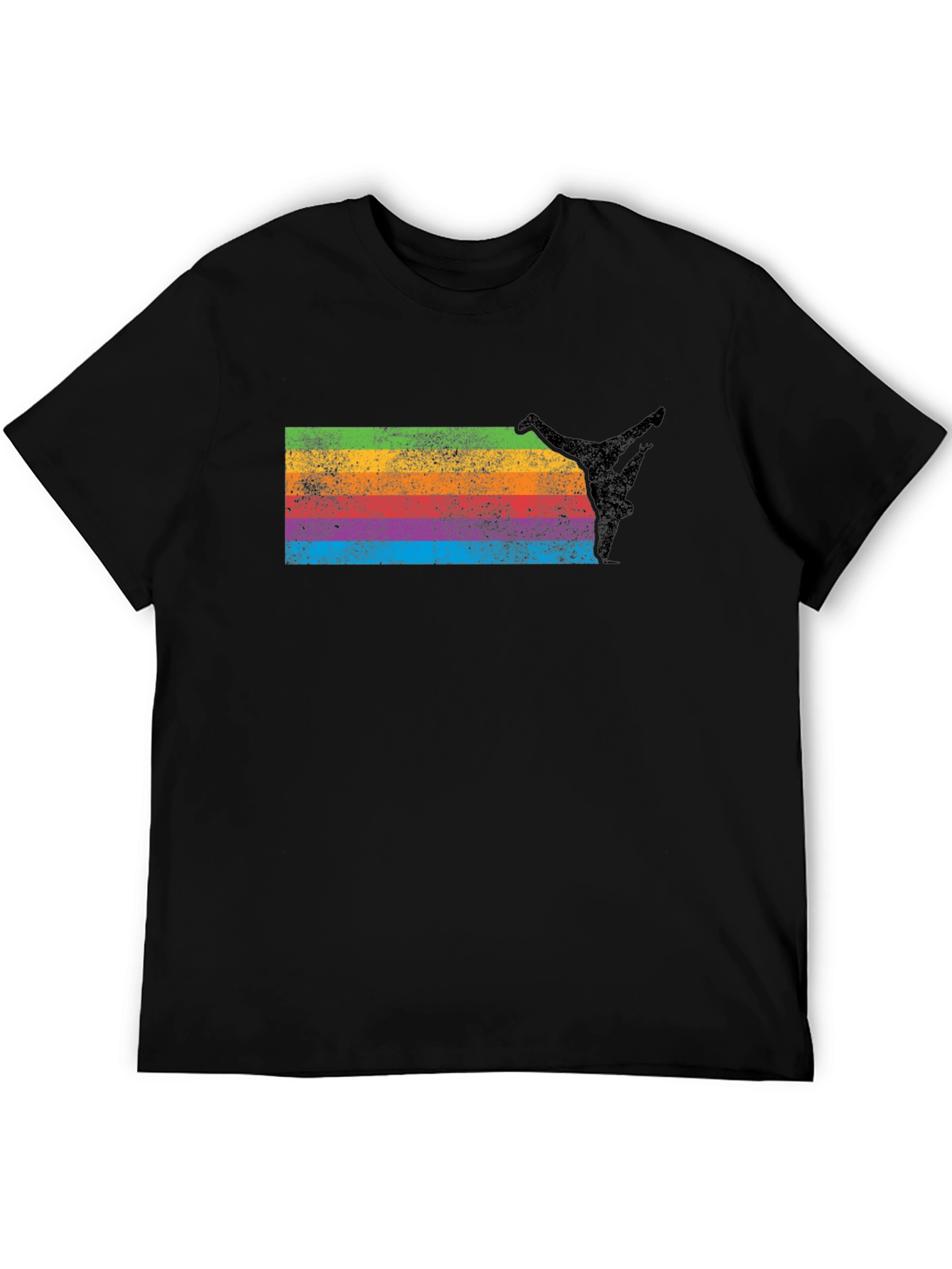 Rainbow Breakdancer Black T-Shirt