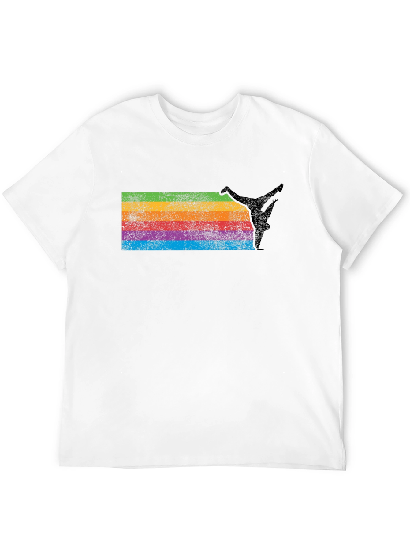 Rainbow Breakdancer Black T-Shirt
