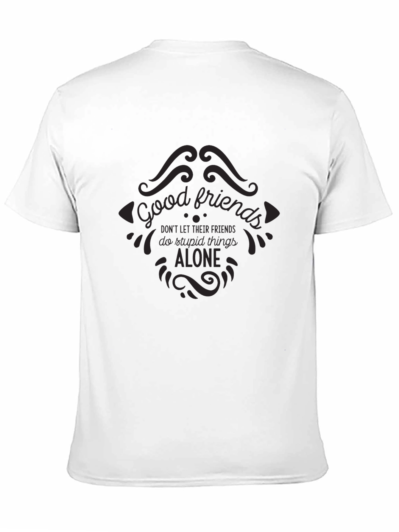 Good Friends Graphic Tee - Black Cotton T-Shirt