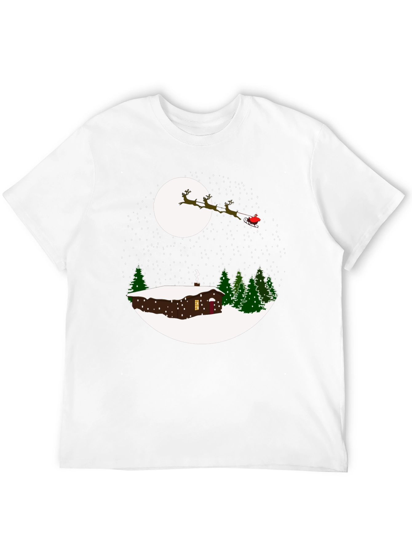 Winter Cabin Santa Sleigh T-Shirt