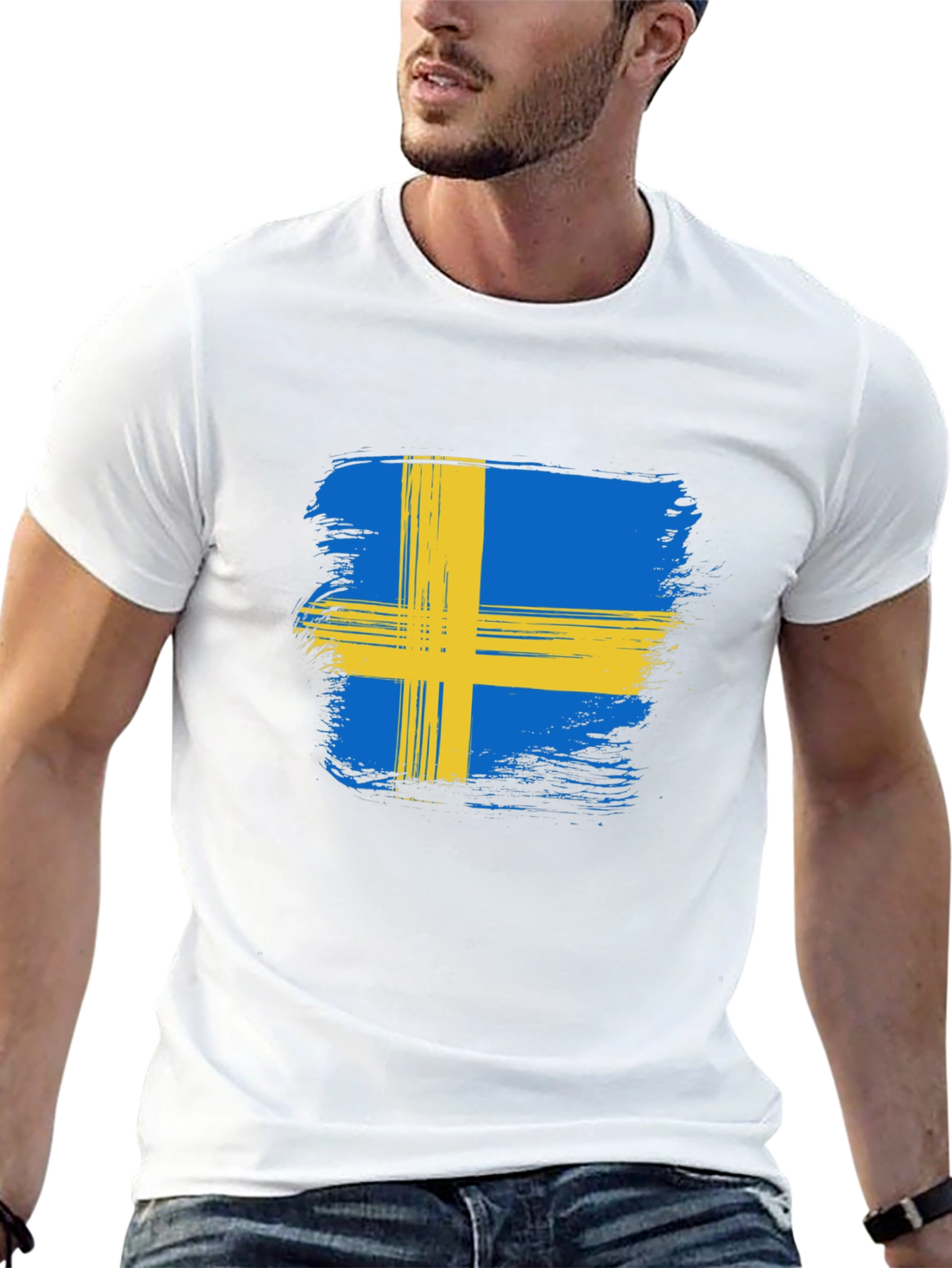 Sweden Flag T-Shirt - Black Graphic Tee