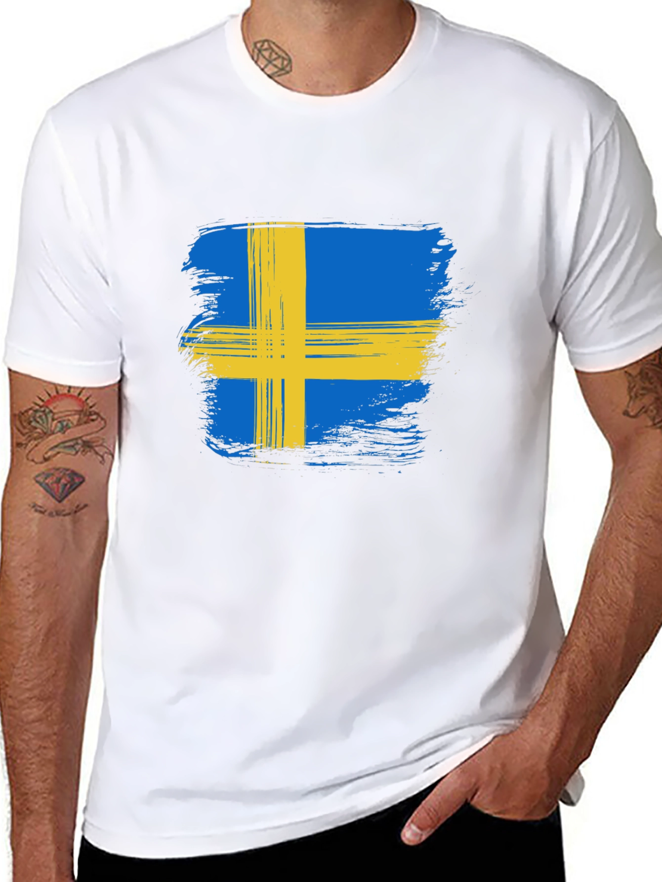 Sweden Flag T-Shirt - Black Graphic Tee