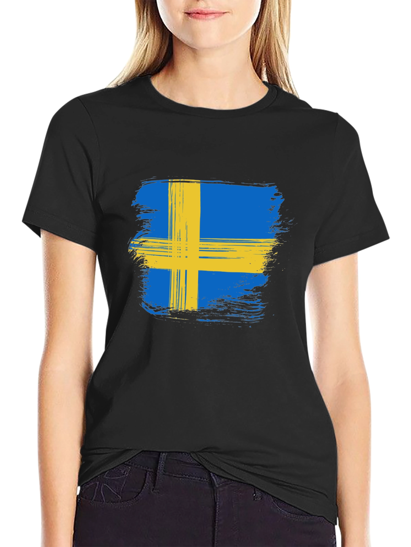 Sweden Flag T-Shirt - Black Graphic Tee