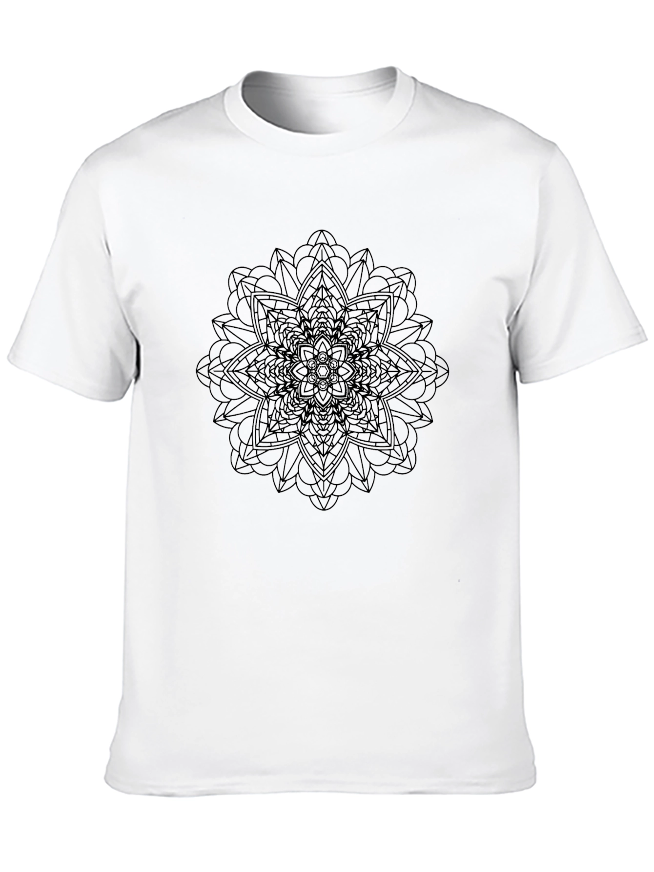 Geometric Mandala Graphic Tee - Mens Black T-Shirt