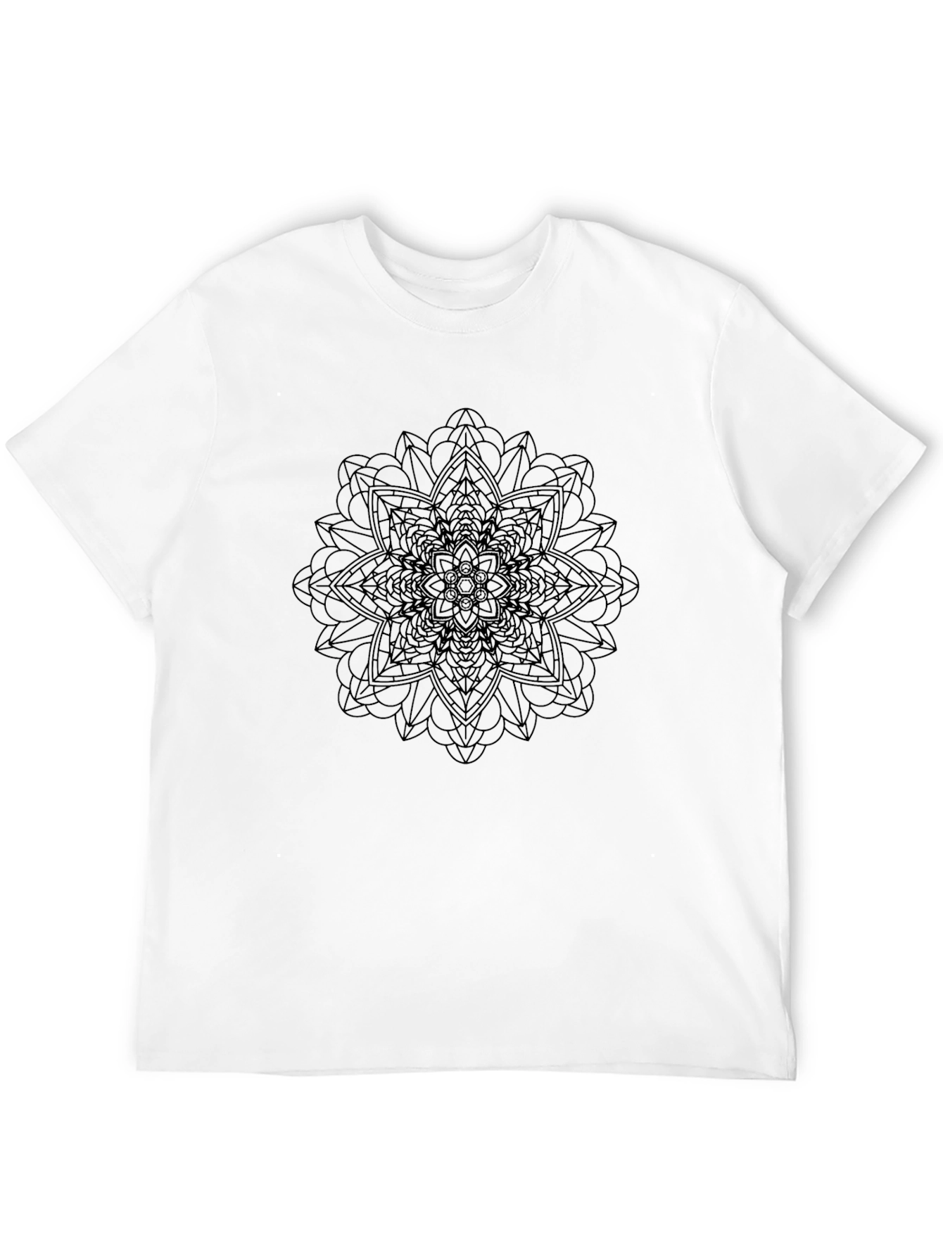 Geometric Mandala Graphic Tee - Mens Black T-Shirt