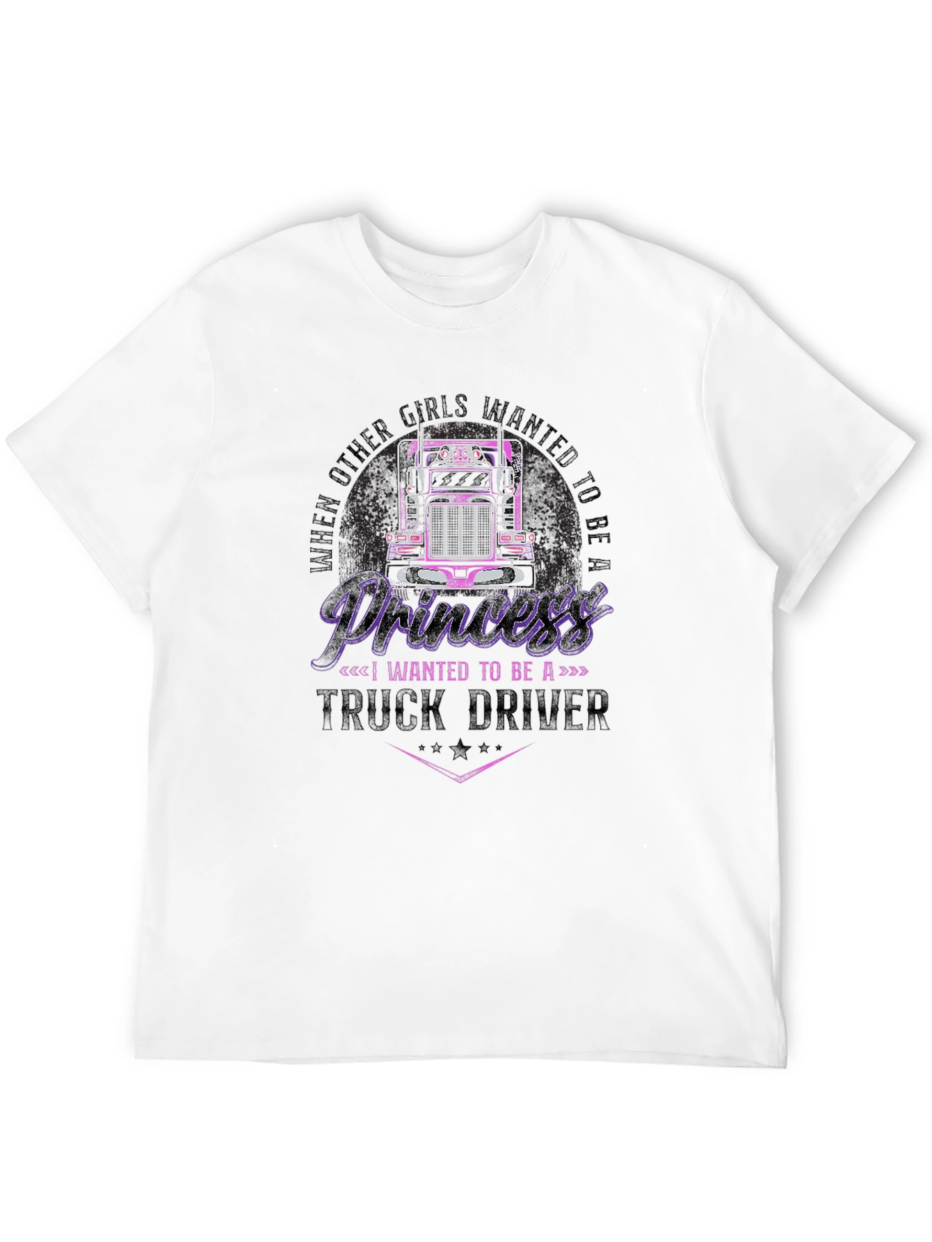 Princess Truck Driver Black T-Shirt
